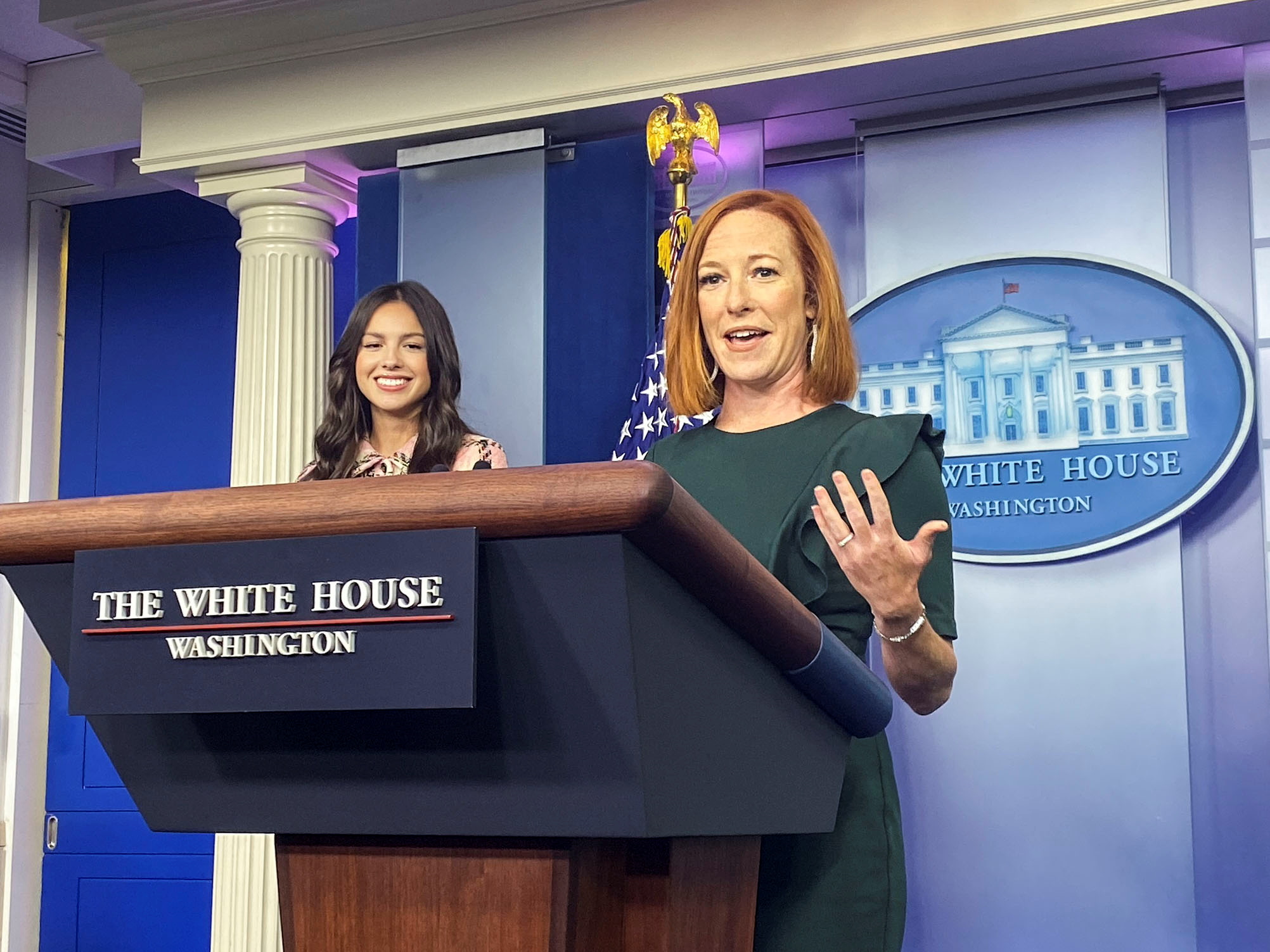Singer and actress Olivia Rodrigo visits the White House in Washington