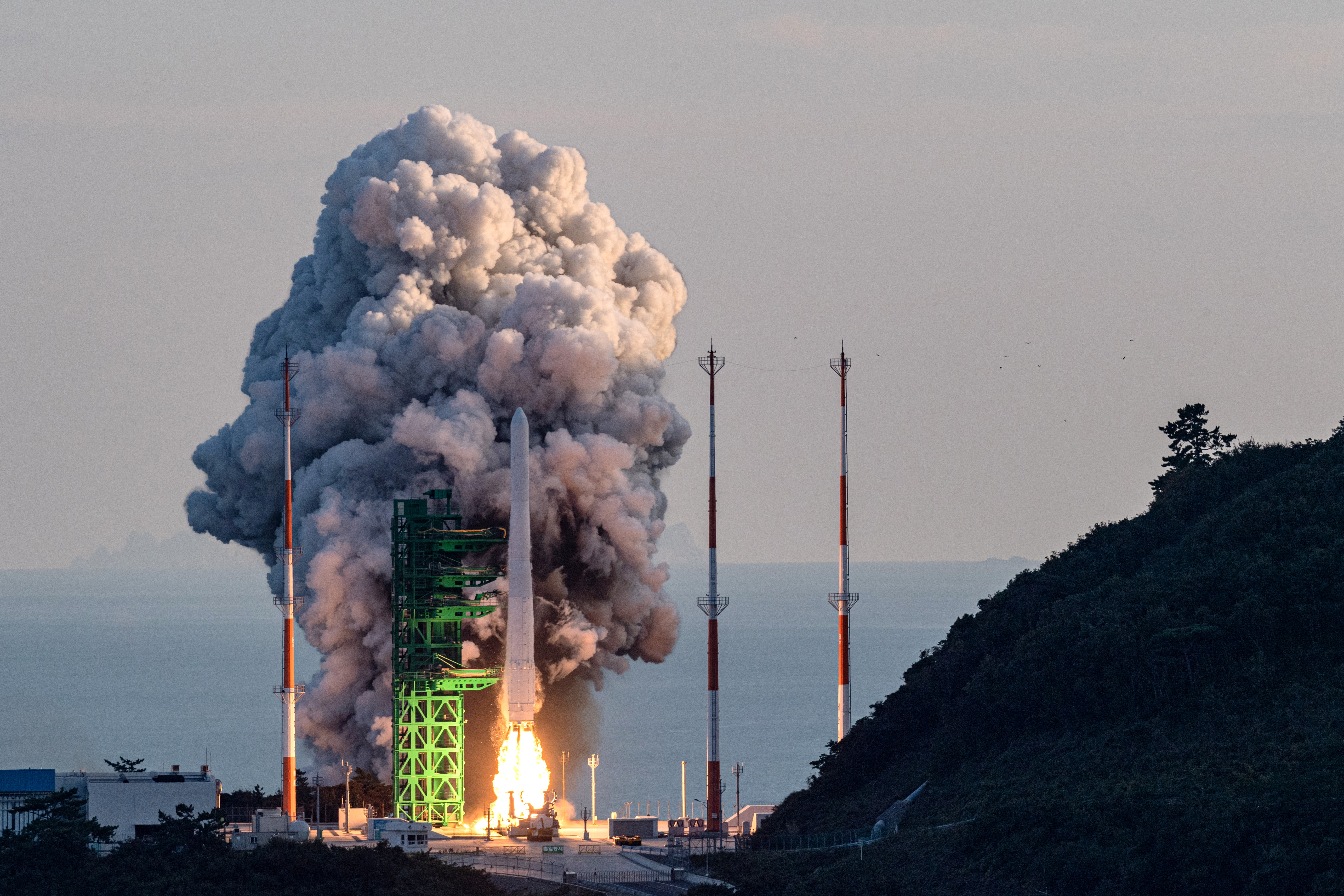 KSLV-II NURI rocket launches from its launch pad of the Naro Space Center in Goheung
