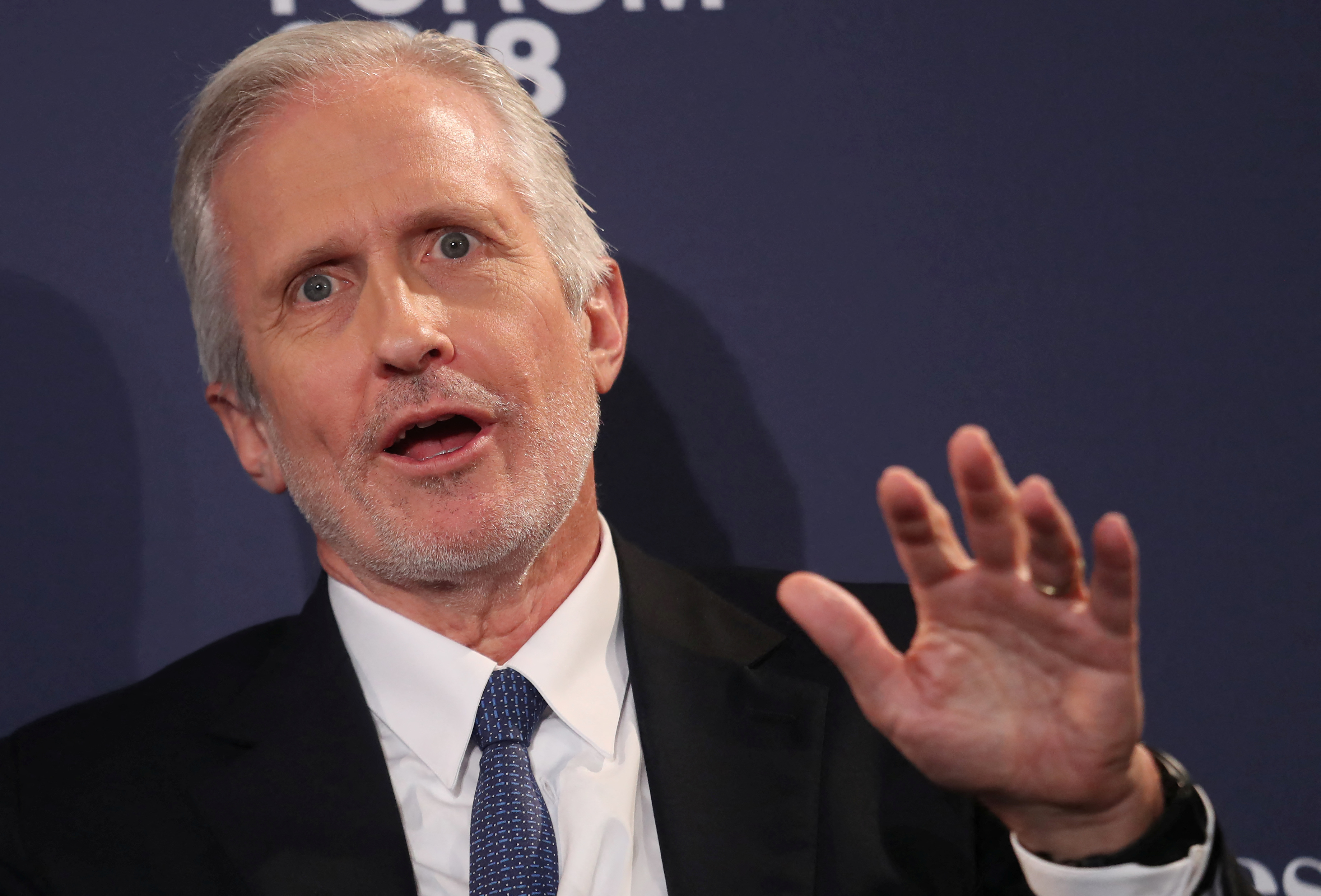 James Coulter co-founder of private equity firm TPG Capital, originally known as the Texas Pacific Group, speaks at the Bloomberg Global Business forum in New York