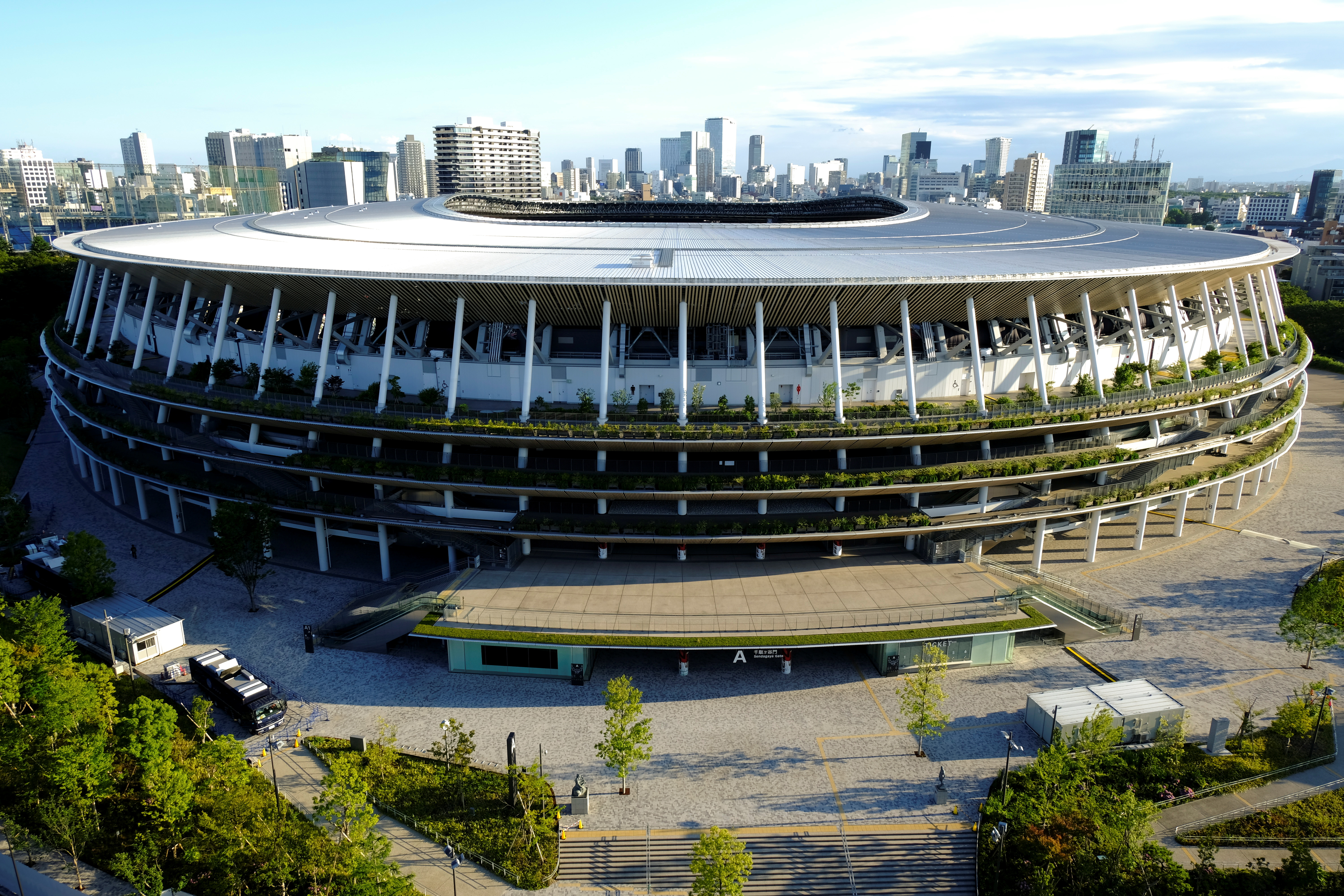 A general view of the Olympic Stadium (National Stadium) in Tokyo