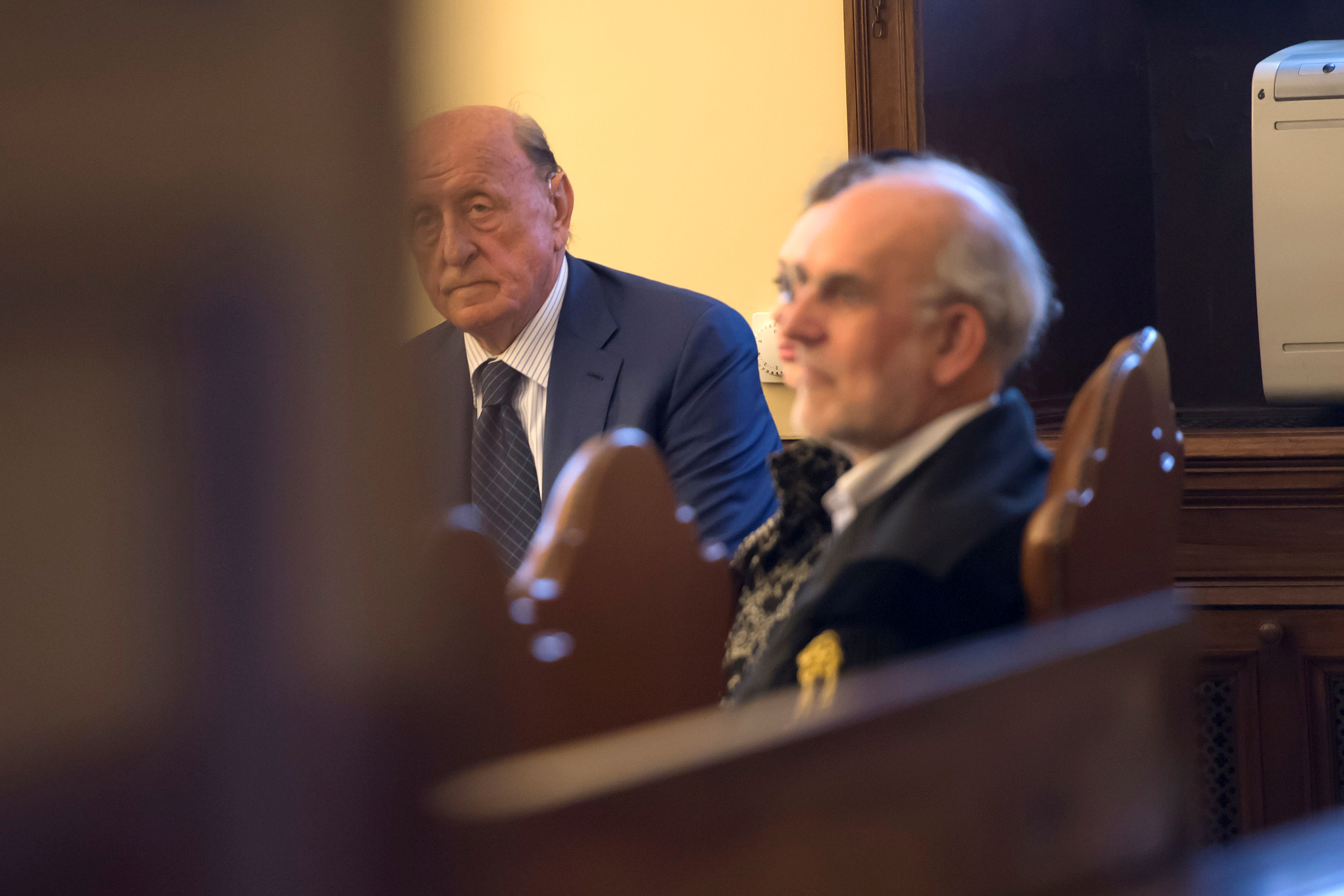 The former president of the Institute for Works of Religion (IOR) Angelo Caloia is seen during the first hearing of his trial at the Vatican