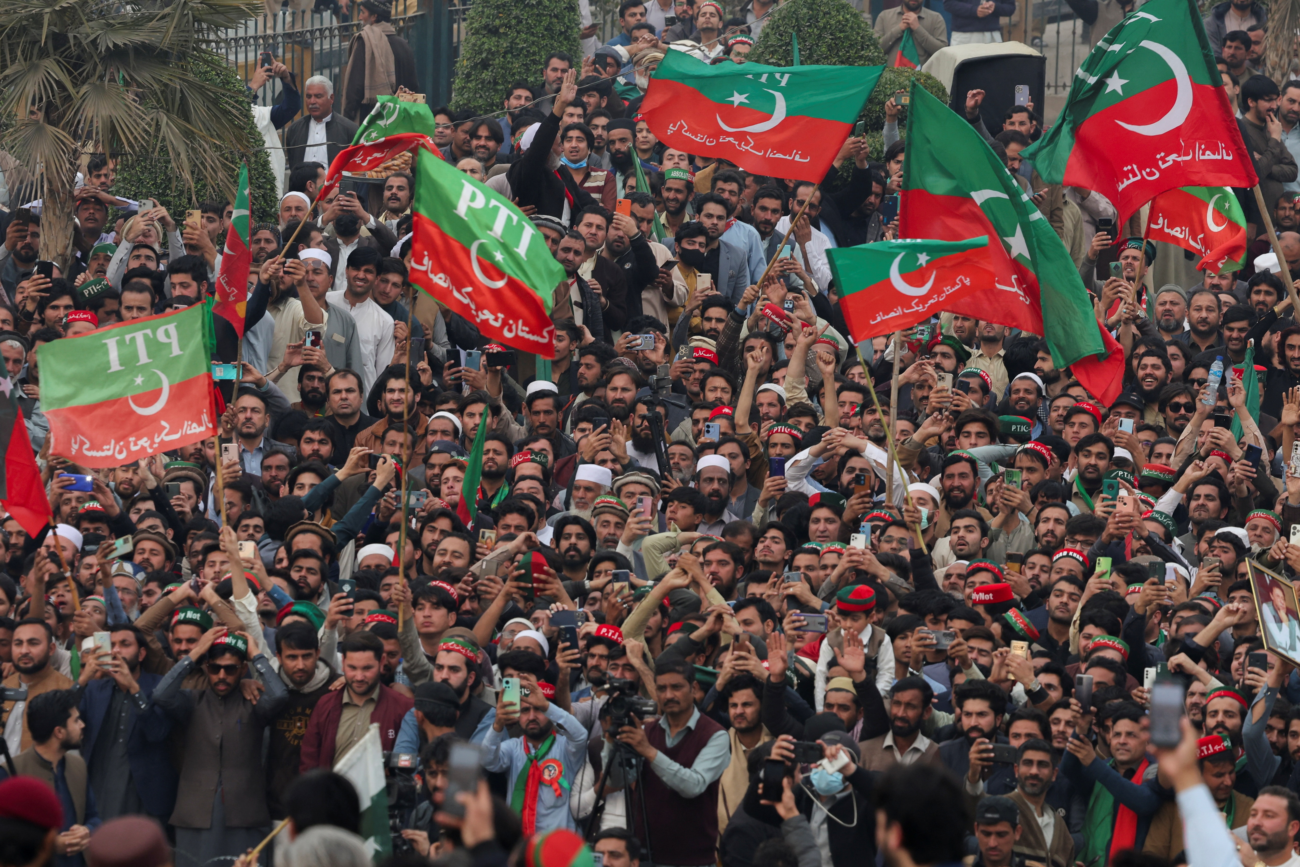 Protest demanding free and fair results of the general elections in Peshawar