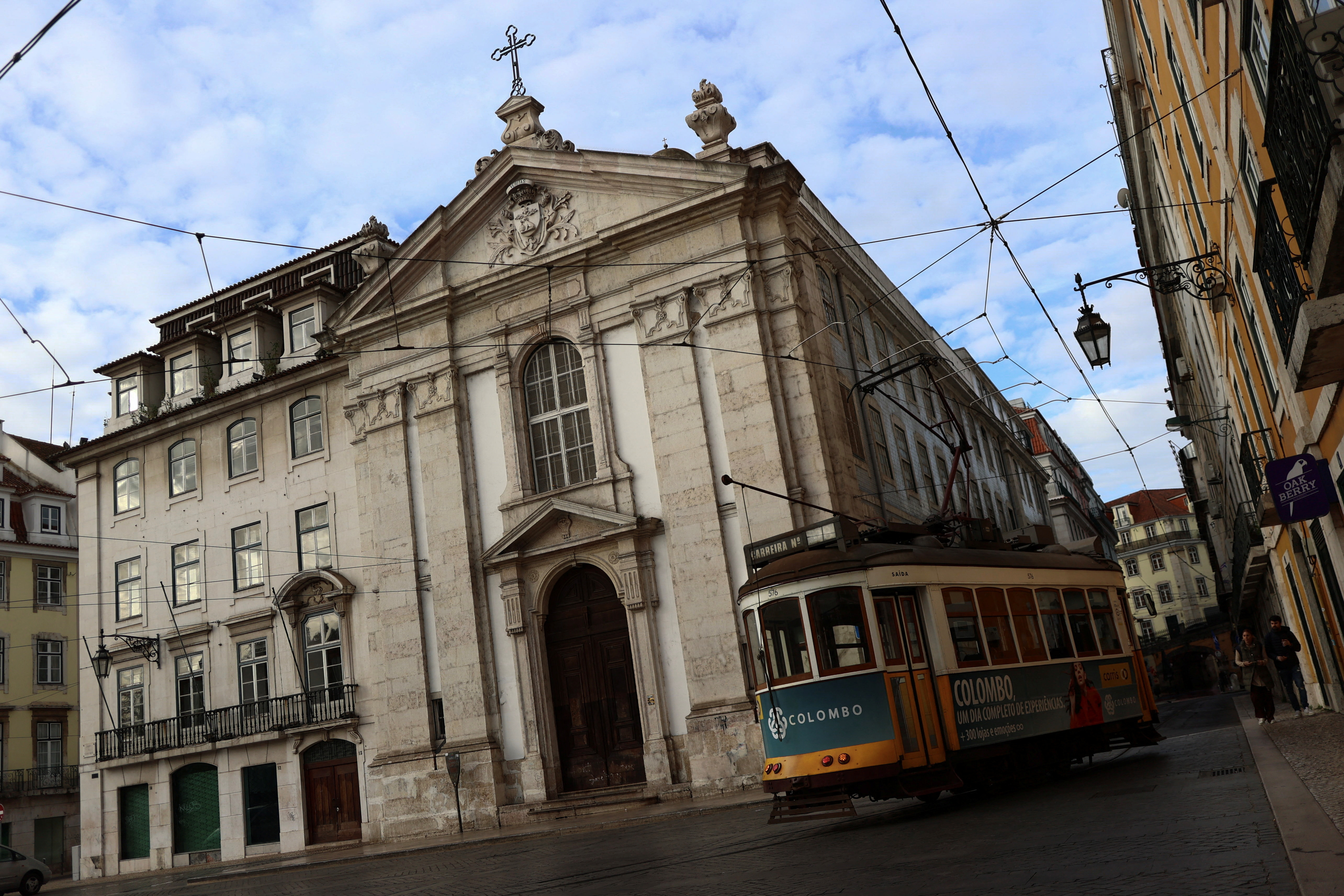 A church is seen on the day Portugal's commission investigating allegations of historical child sexual abuse by members of the Portuguese Catholic church will unveil its report, in Lisbon