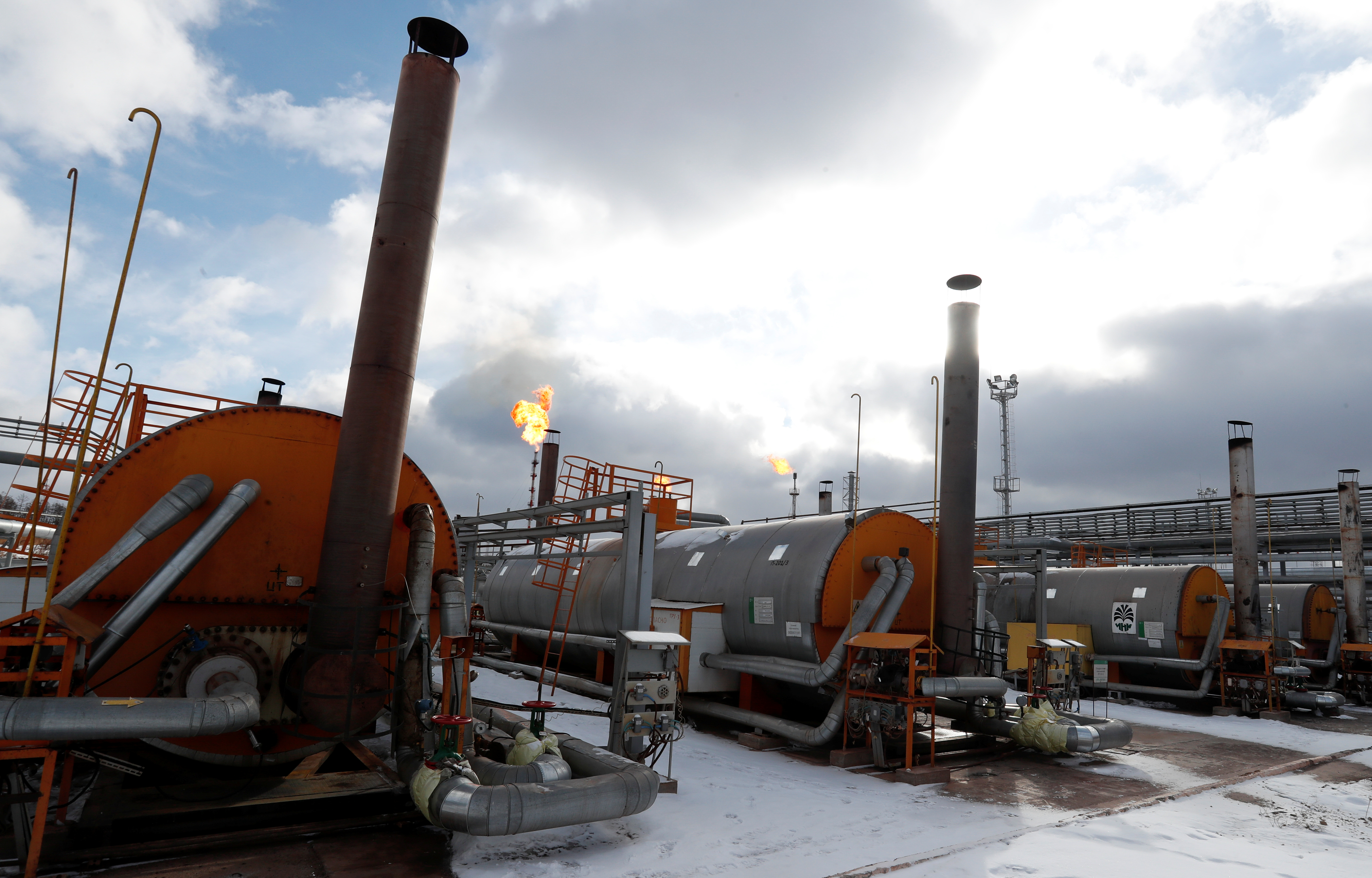 A view shows an oil treatment plant in the Irkutsk Oil Company-owned Yarakta Oil Field in Irkutsk Region