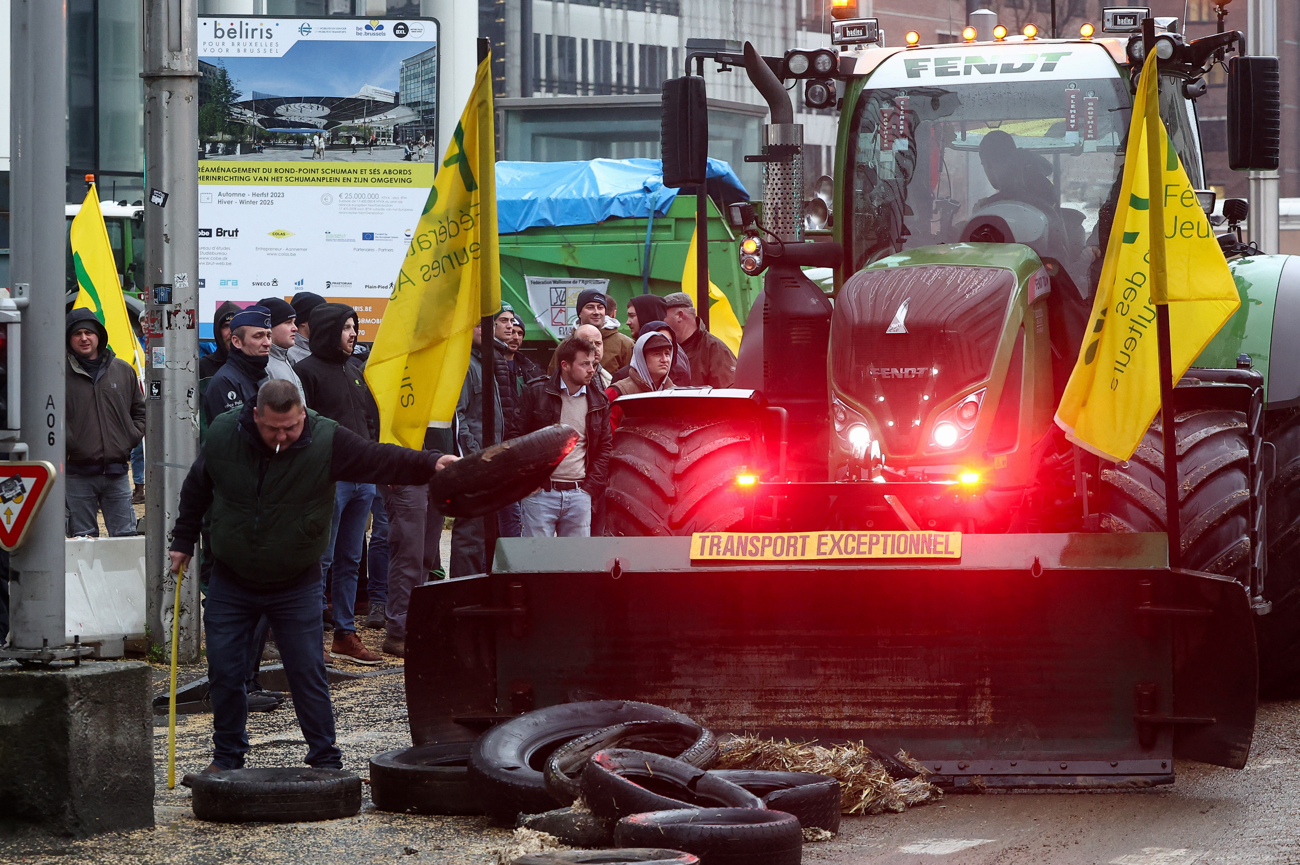 Los agricultores europeos protestan en Bruselas