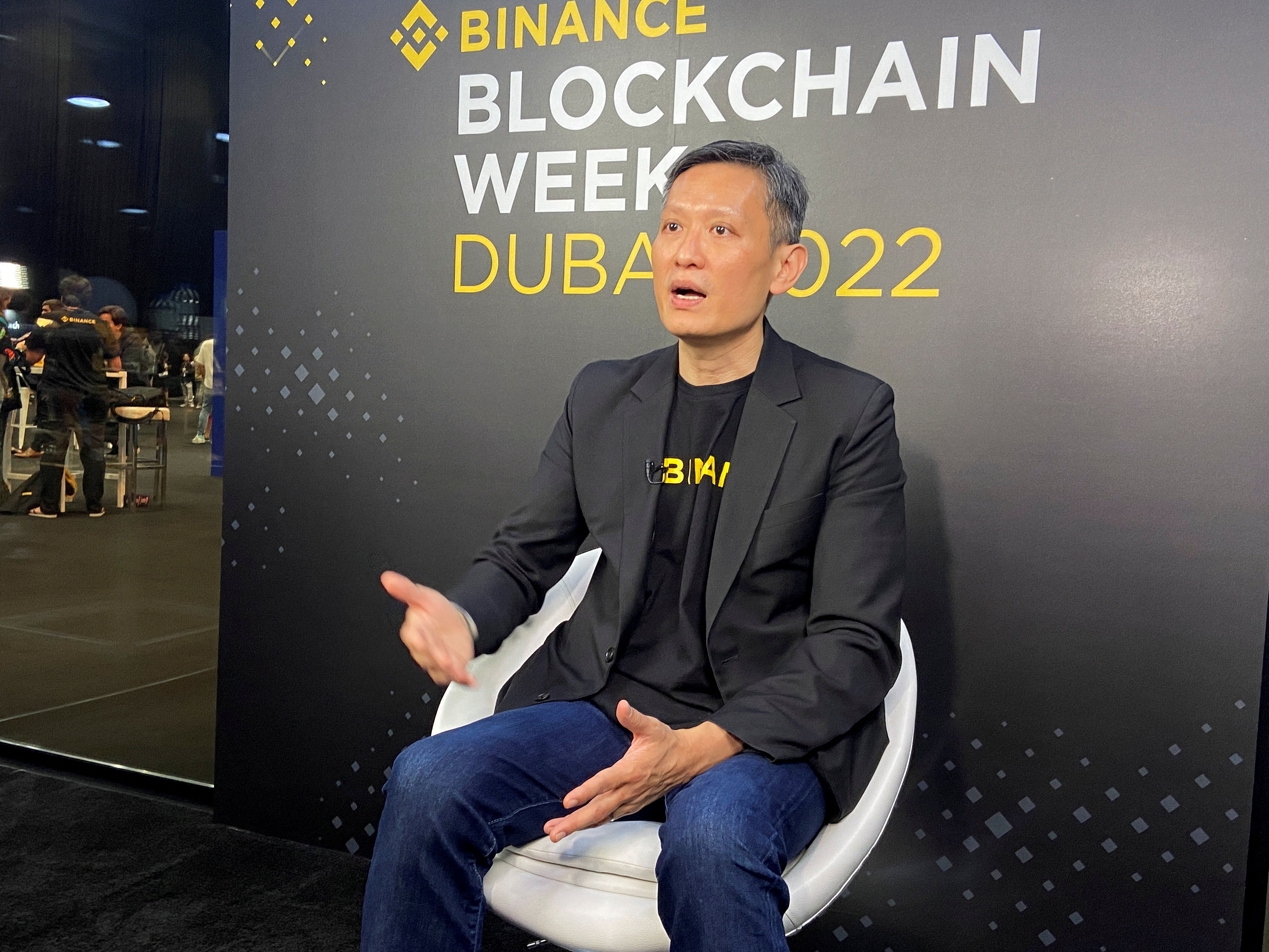 Richard Teng, head of the Middle East and North Africa for crypto firm Binance speaks during an interview with Reuters in Dubai