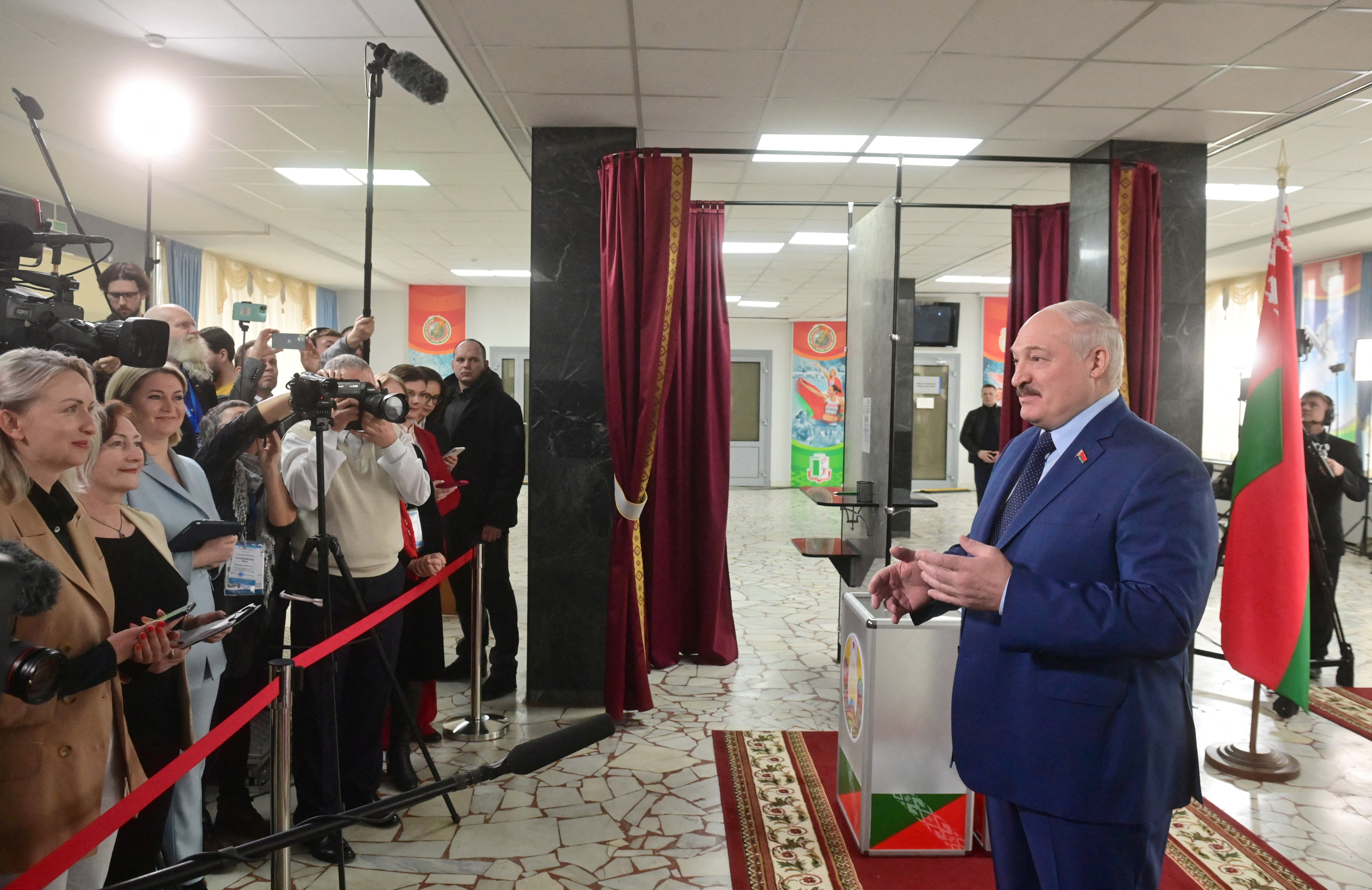 Belarusian President Lukashenko casts his ballot at constitutional referendum in Minsk