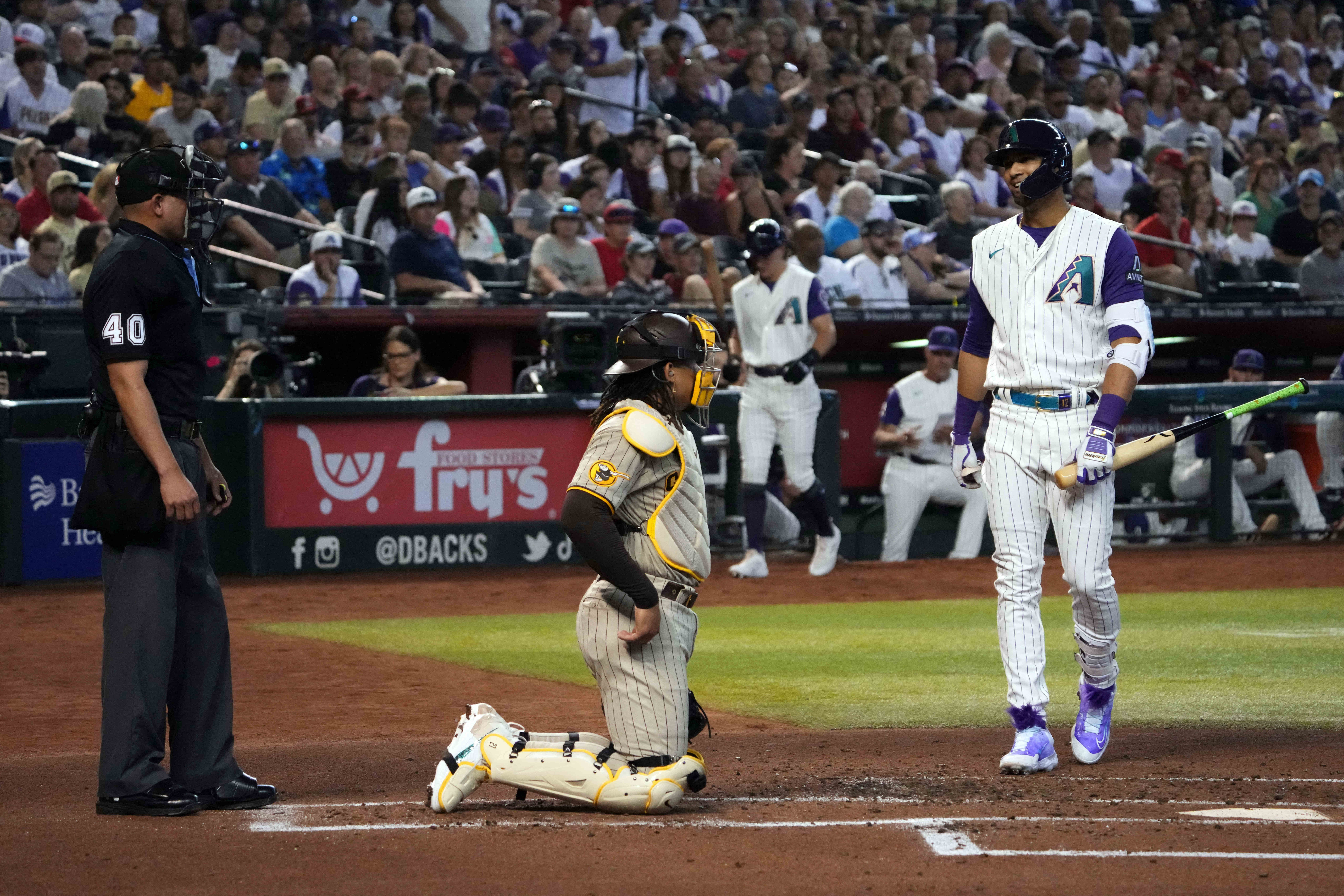 Arizona Diamondbacks starting pitcher Zac Gallen works against a San Diego  Padres batter during the first inning of a baseball game Tuesday, April 4,  2023, in San Diego. (AP Photo/Gregory Bull Stock