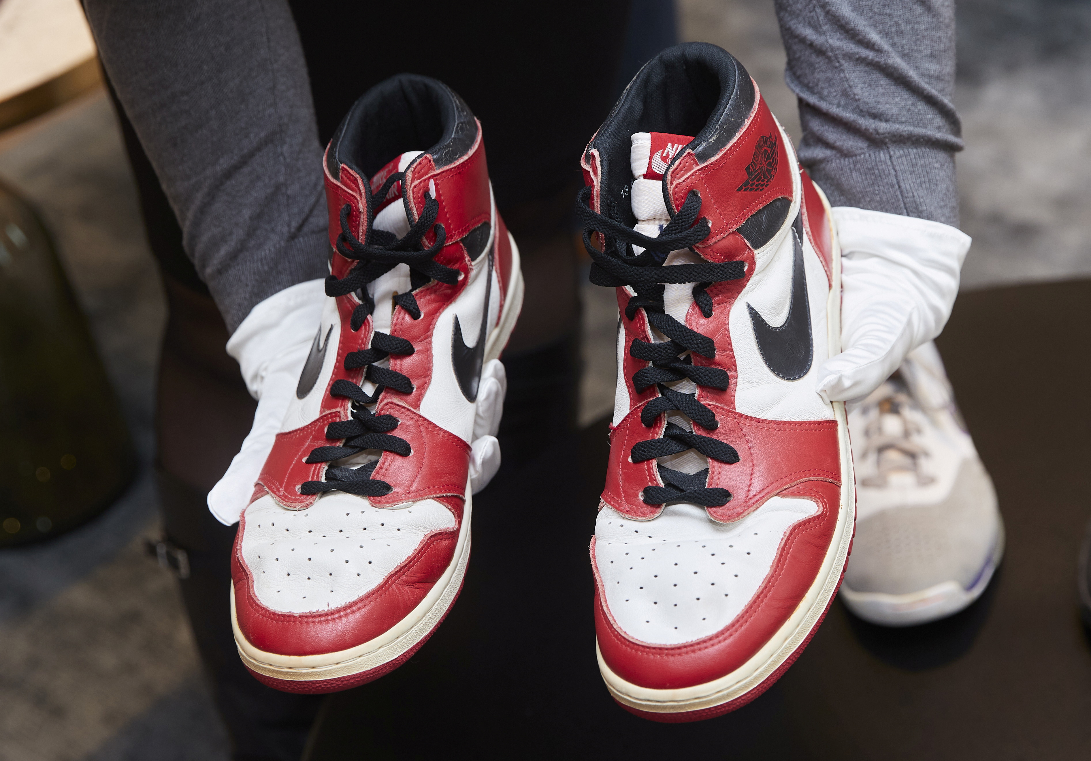 Preview for the auction of Michael Jordan's sneakers, in Geneva