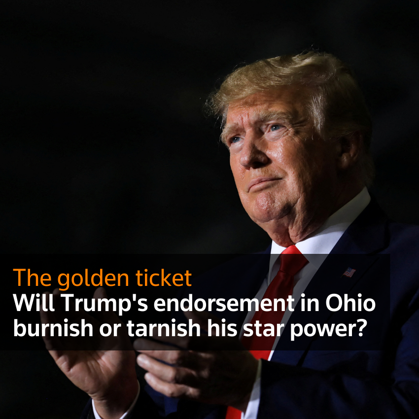 El boleto dorado: ¿El respaldo de Trump en la carrera de Ohio bruñirá o empañará su poder estelar?