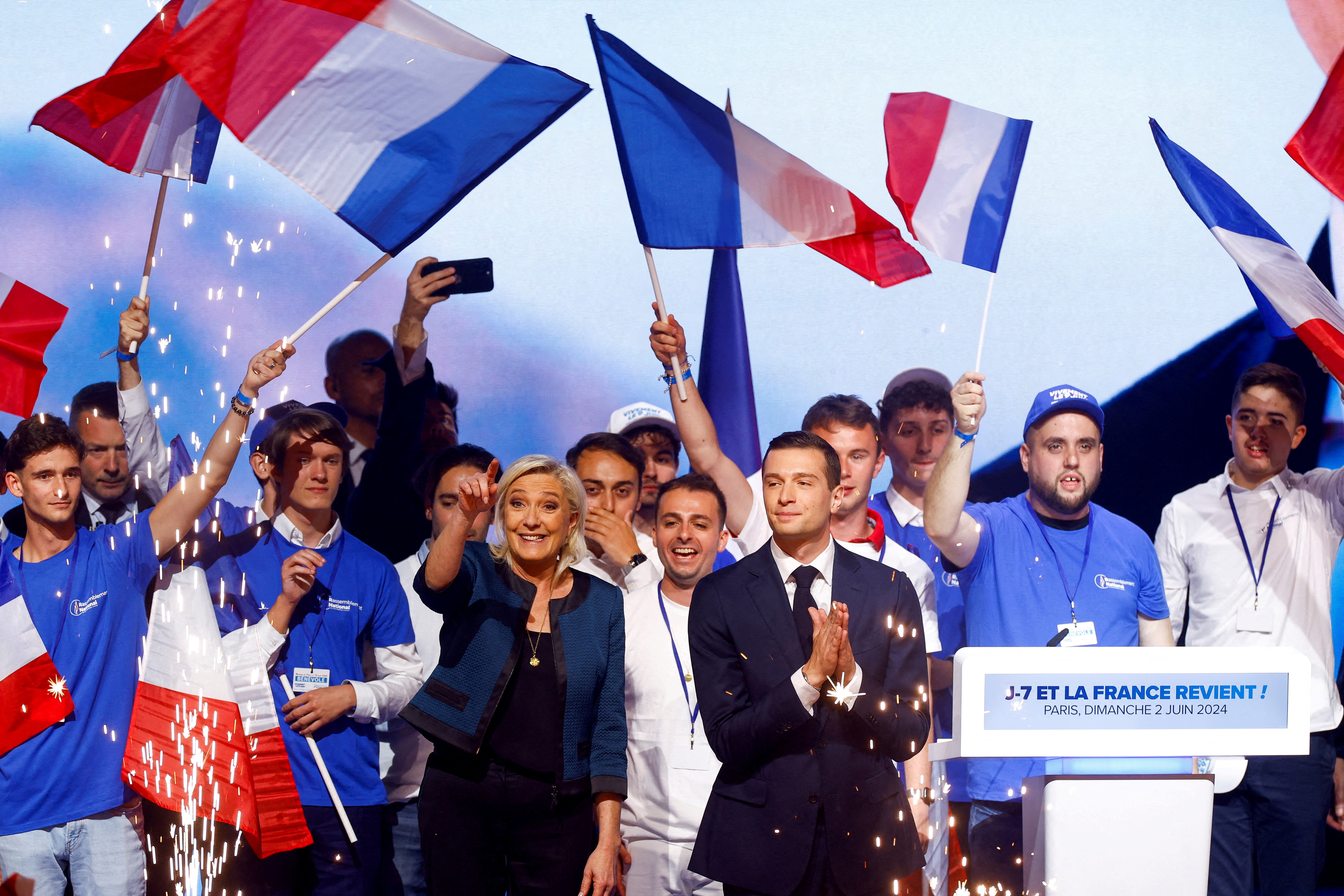 Far-right Rassemblement National party campaign rally for EU elections, in Paris