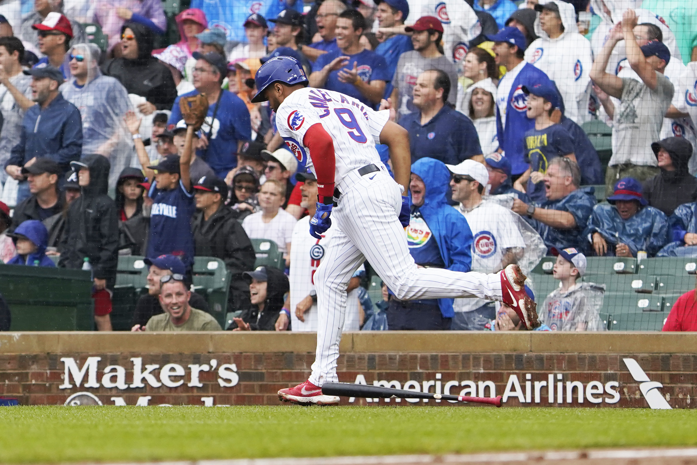 Swanson and Candelario go deep as the Cubs hold off the Braves 8-6 at rainy  Wrigley - ABC News