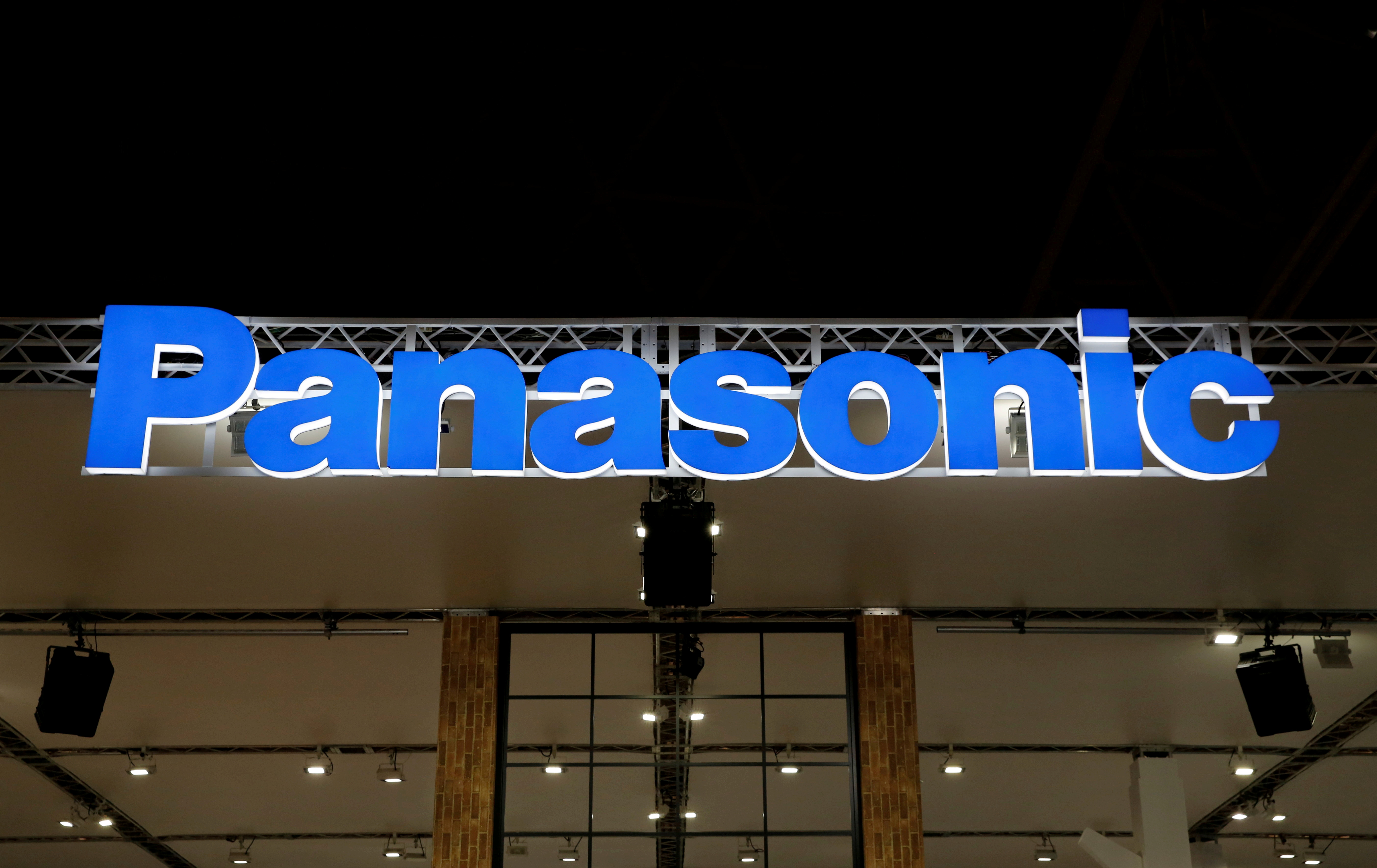 A logo of Panasonic Corp is pictured at the Combined Exhibition of Advanced Technologies at the Makuhari Messe in Chiba, Japan, October 2, 2017.   REUTERS/Toru Hanai/File Photo