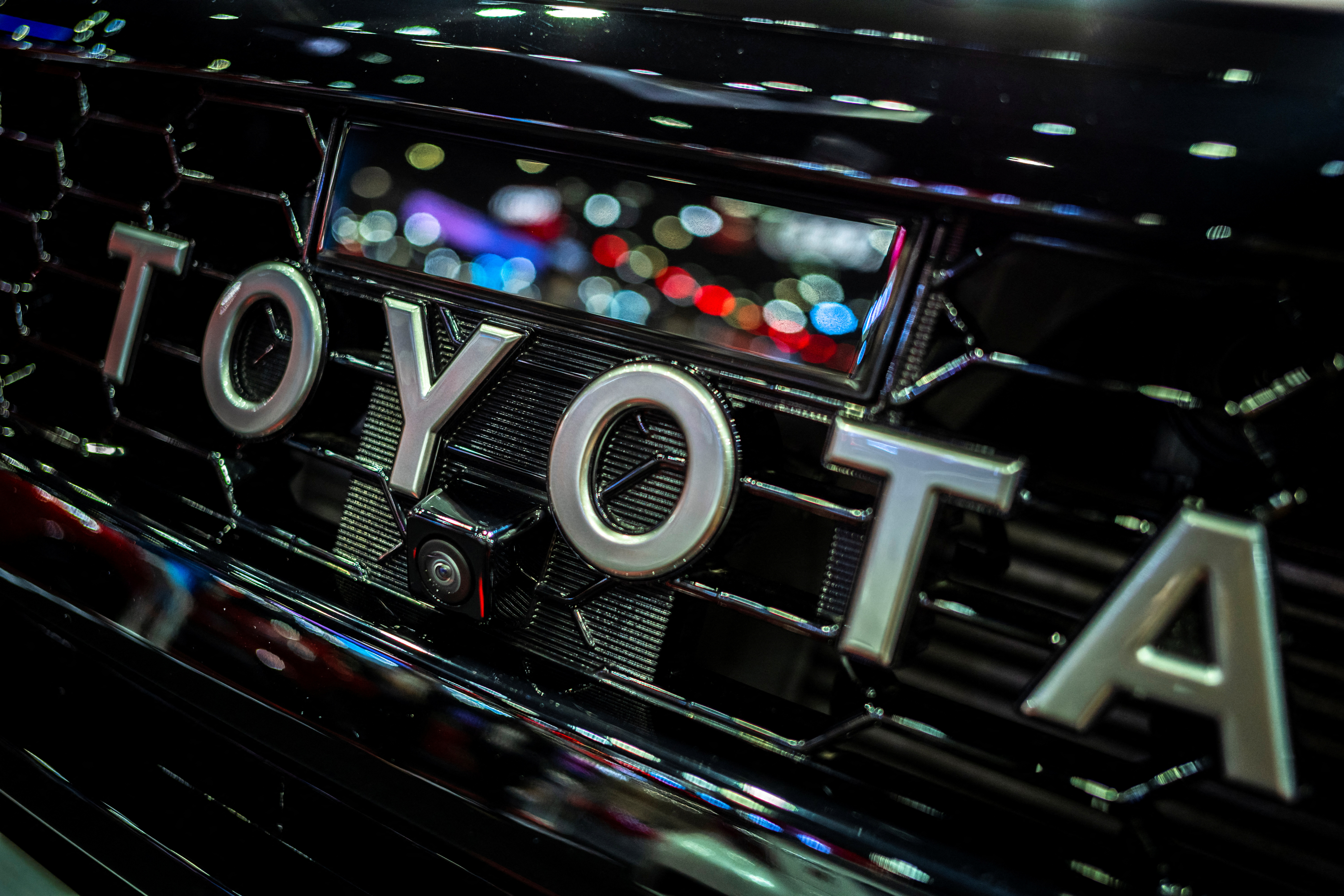 The Toyota logo is pictured at the 43rd Bangkok International Motor Show, in Bangkok