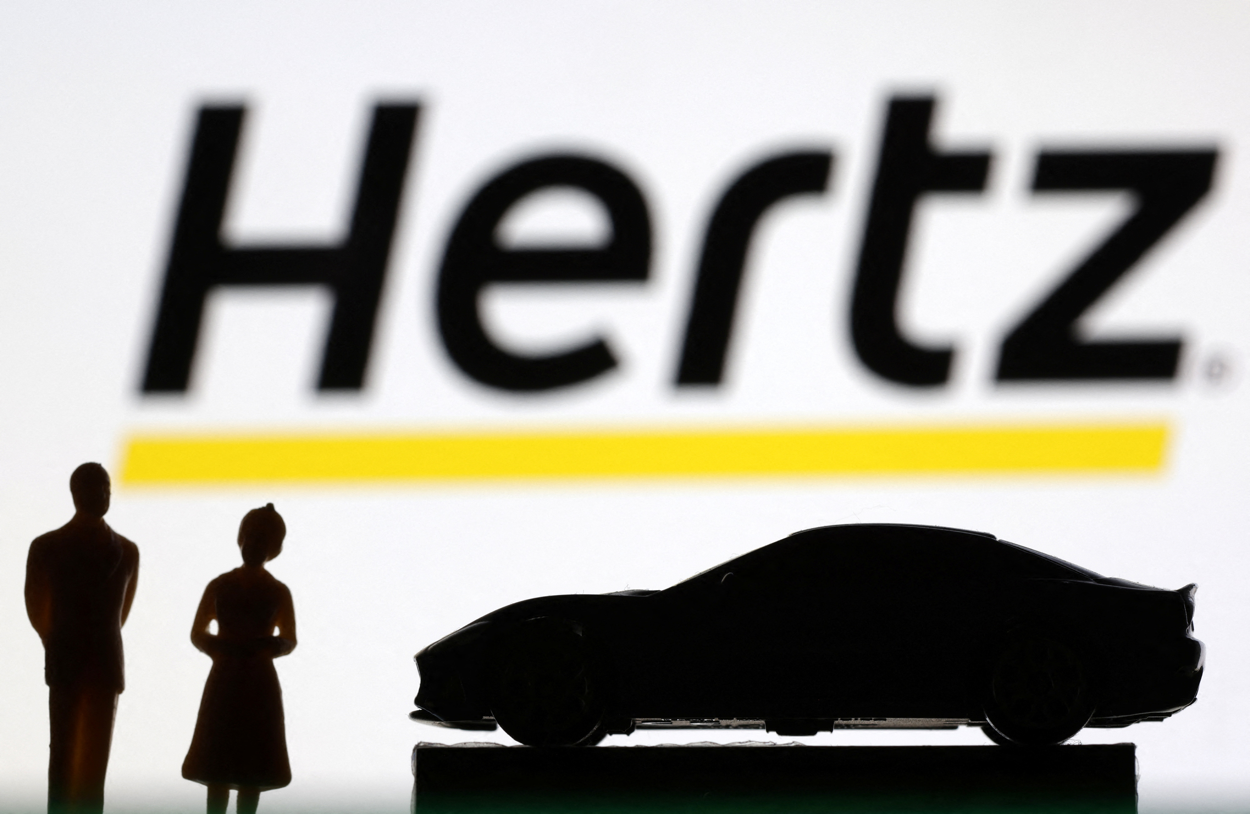 Illustration shows Hertz car rental logo