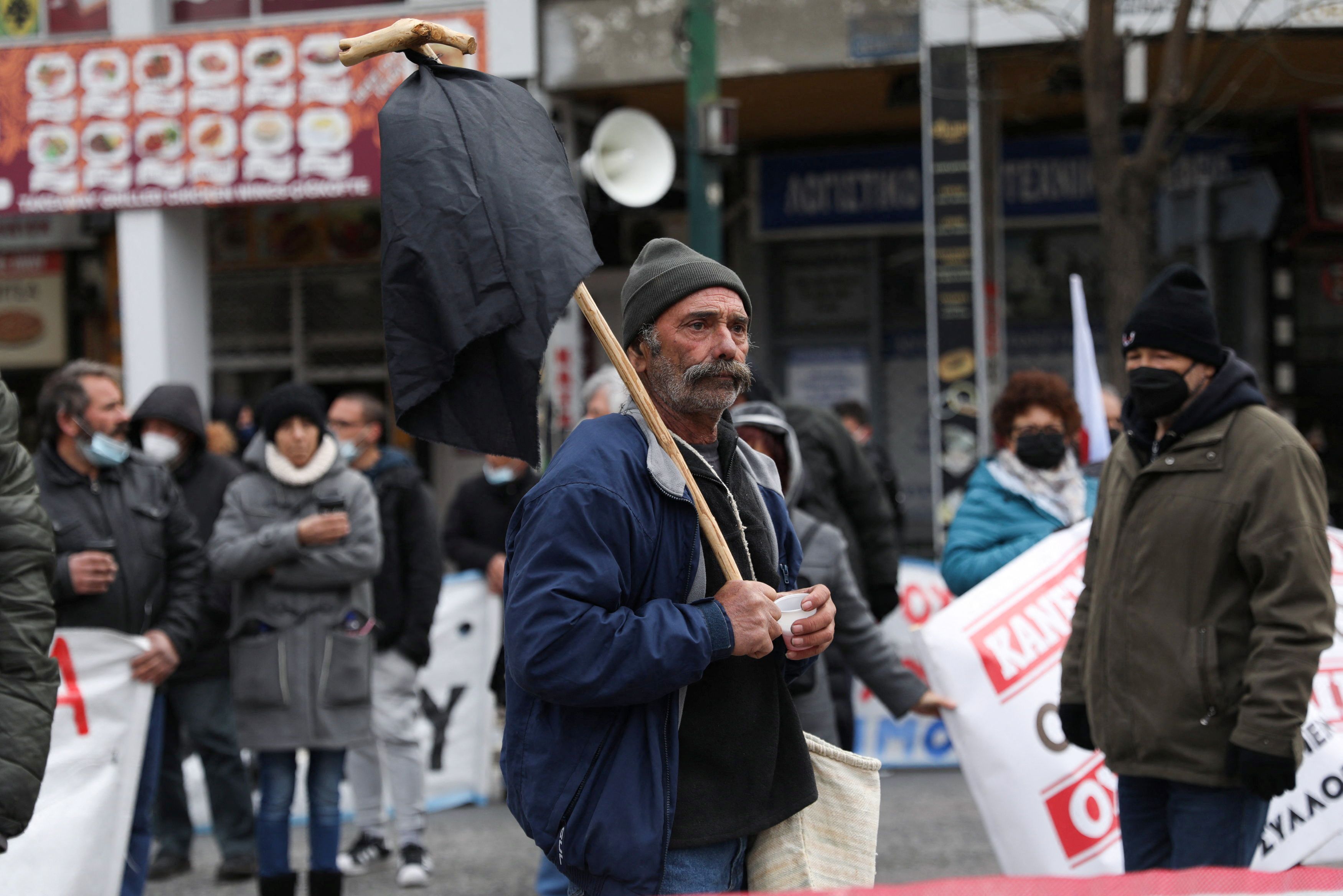 Greek farmers demonstrate against fuel and fertilizer costs, in Athens
