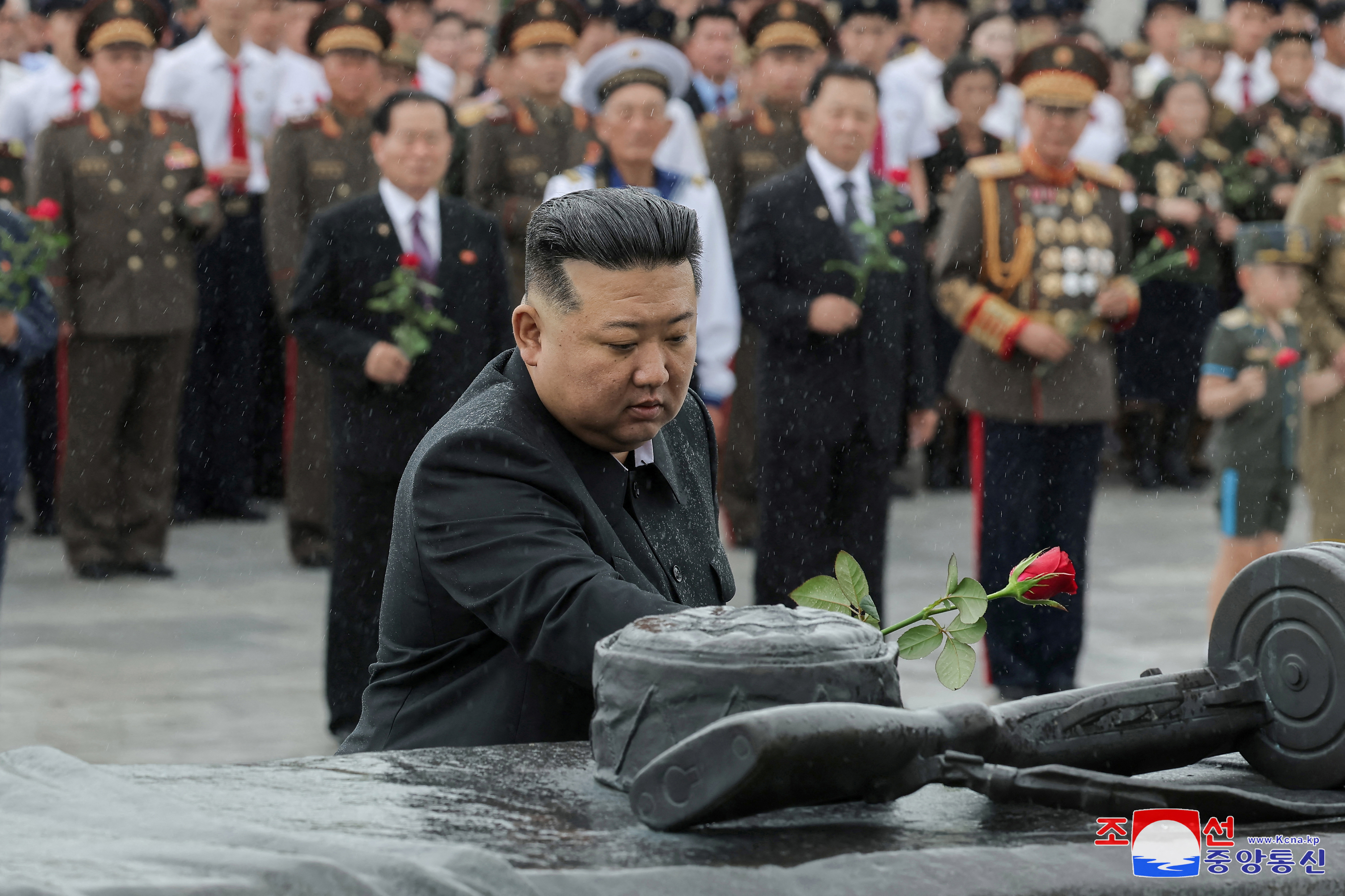 Kim Jong Un visits the Fatherland Liberation War Martyrs Cemetery in Pyongyang