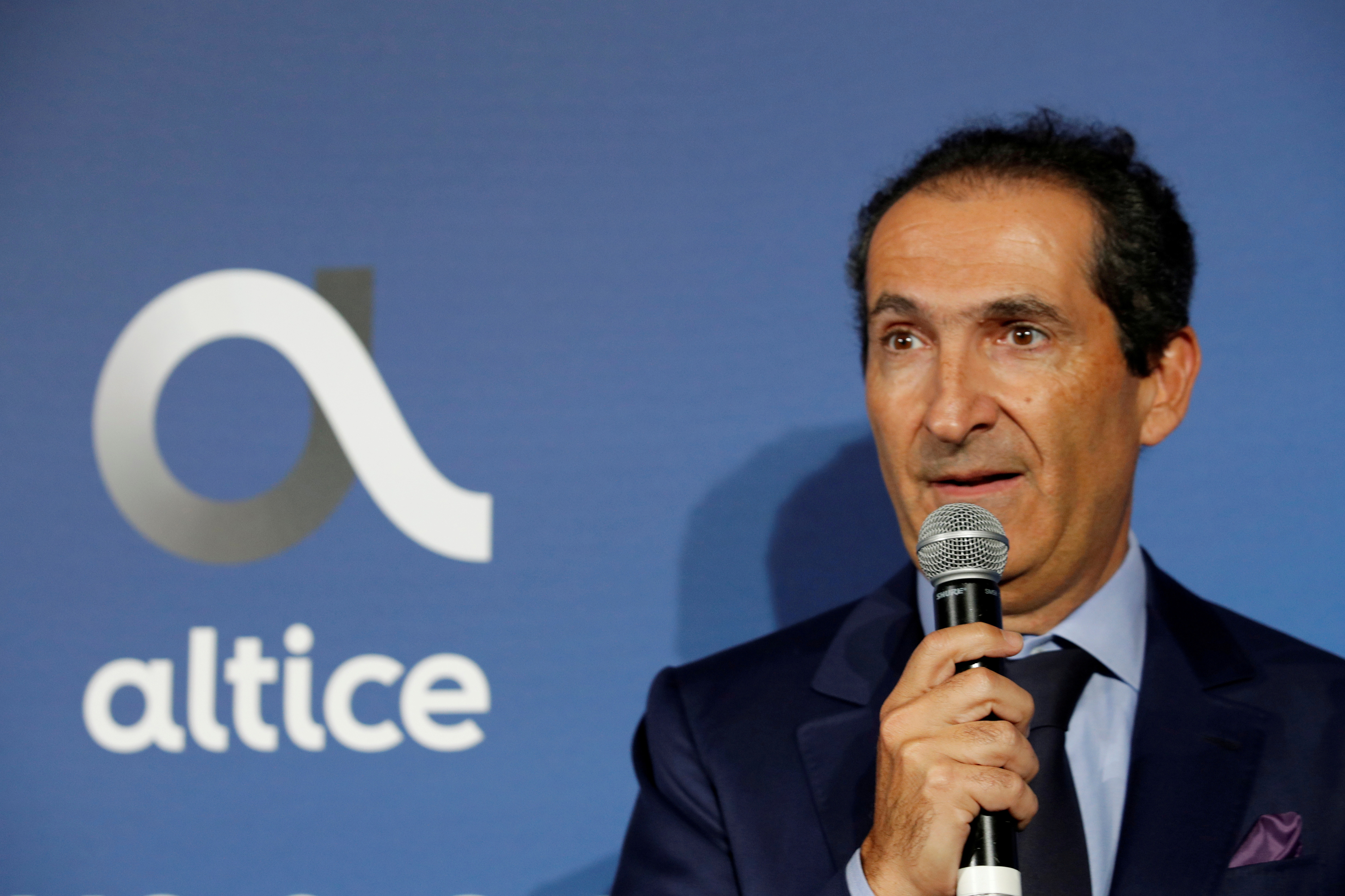 Patrick Drahi, Franco-Israeli businessman and founder of cable and mobile telecoms company Altice Group attends the inauguration of the Altice Campus in Paris, France, October 9, 2018.  REUTERS/Philippe Wojazer