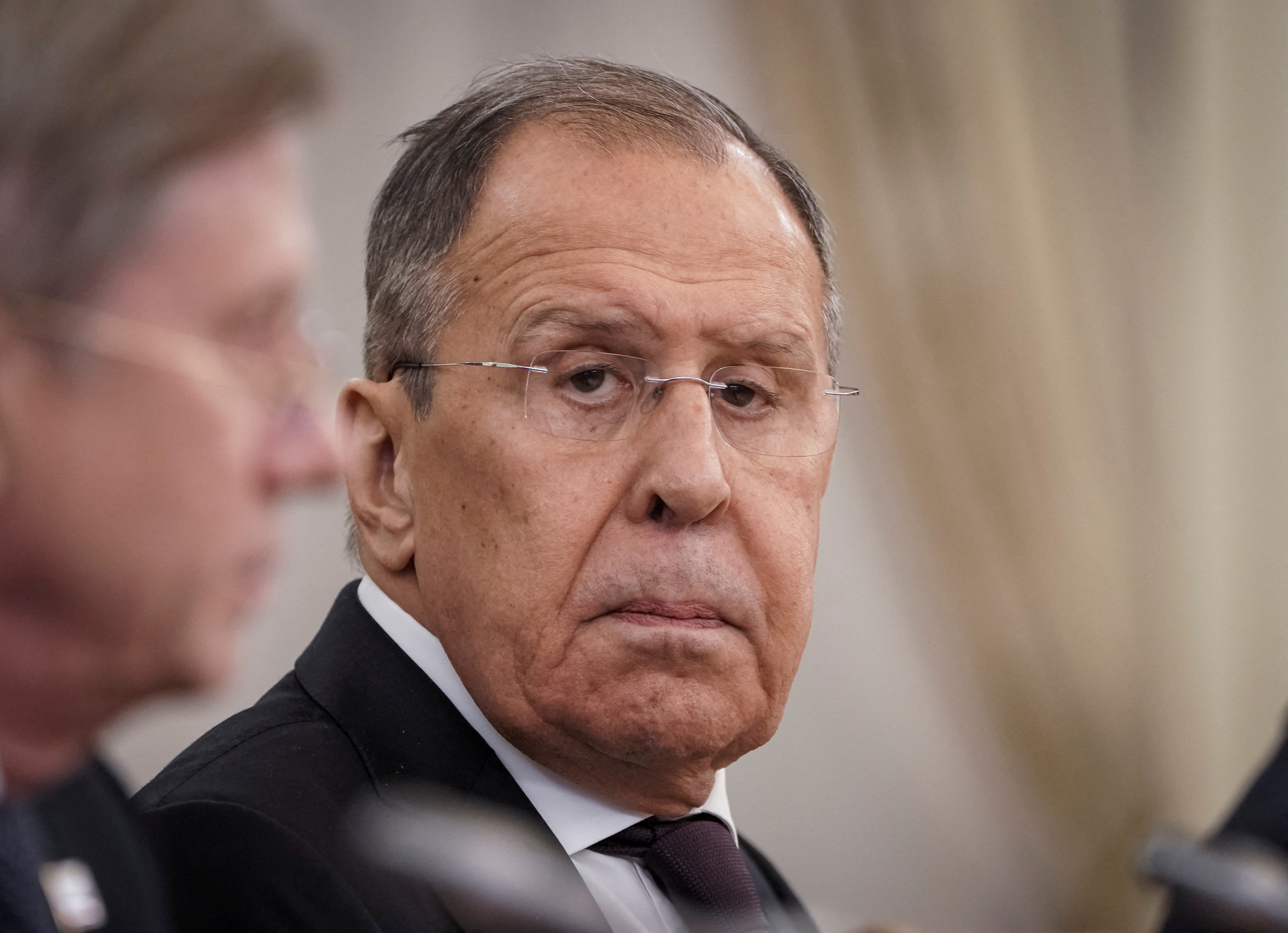 Russian Foreign Minister Sergei Lavrov takes part in Russian-Kazakh talks in Astana