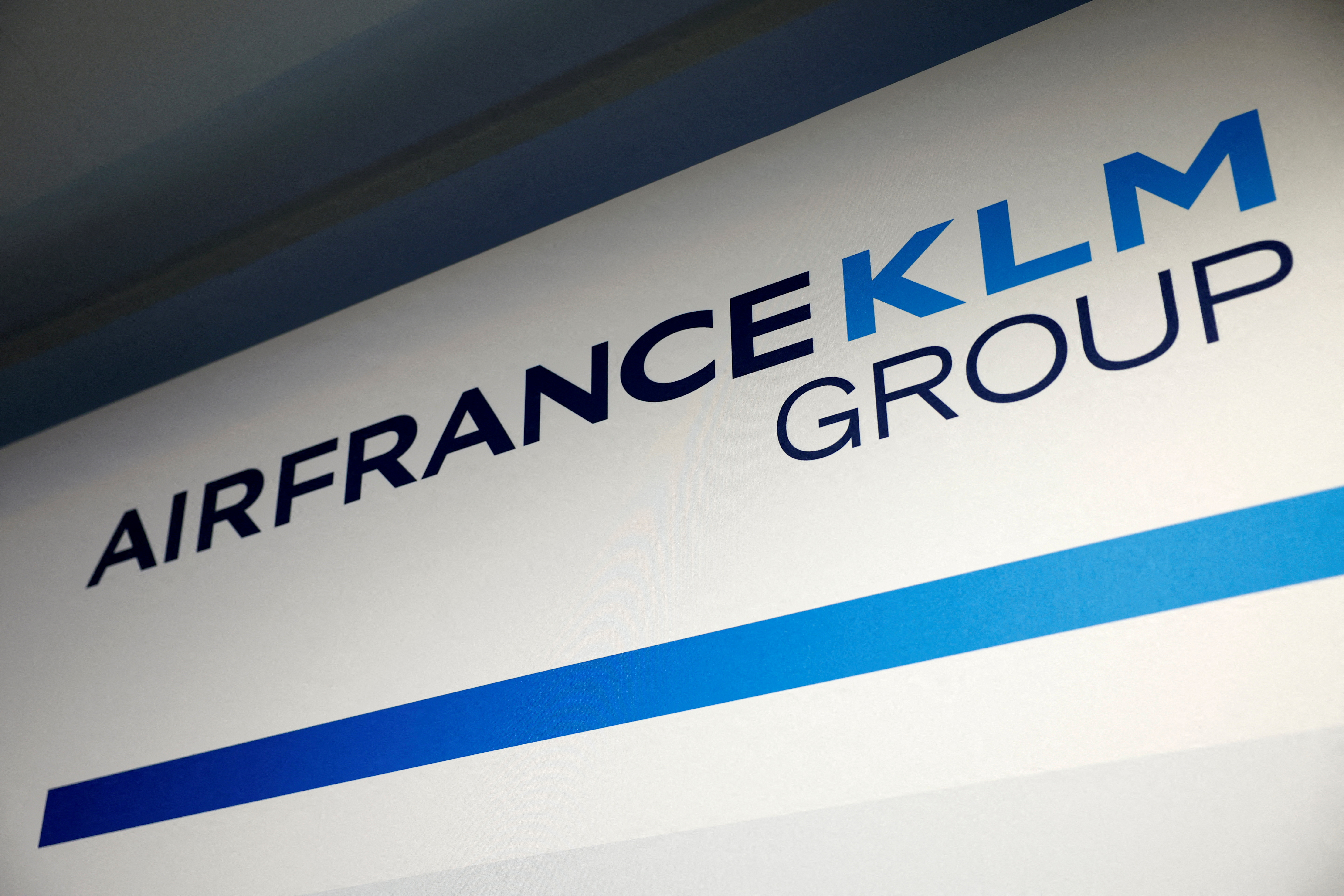 The logo of Air France-KLM Group in Paris, France,