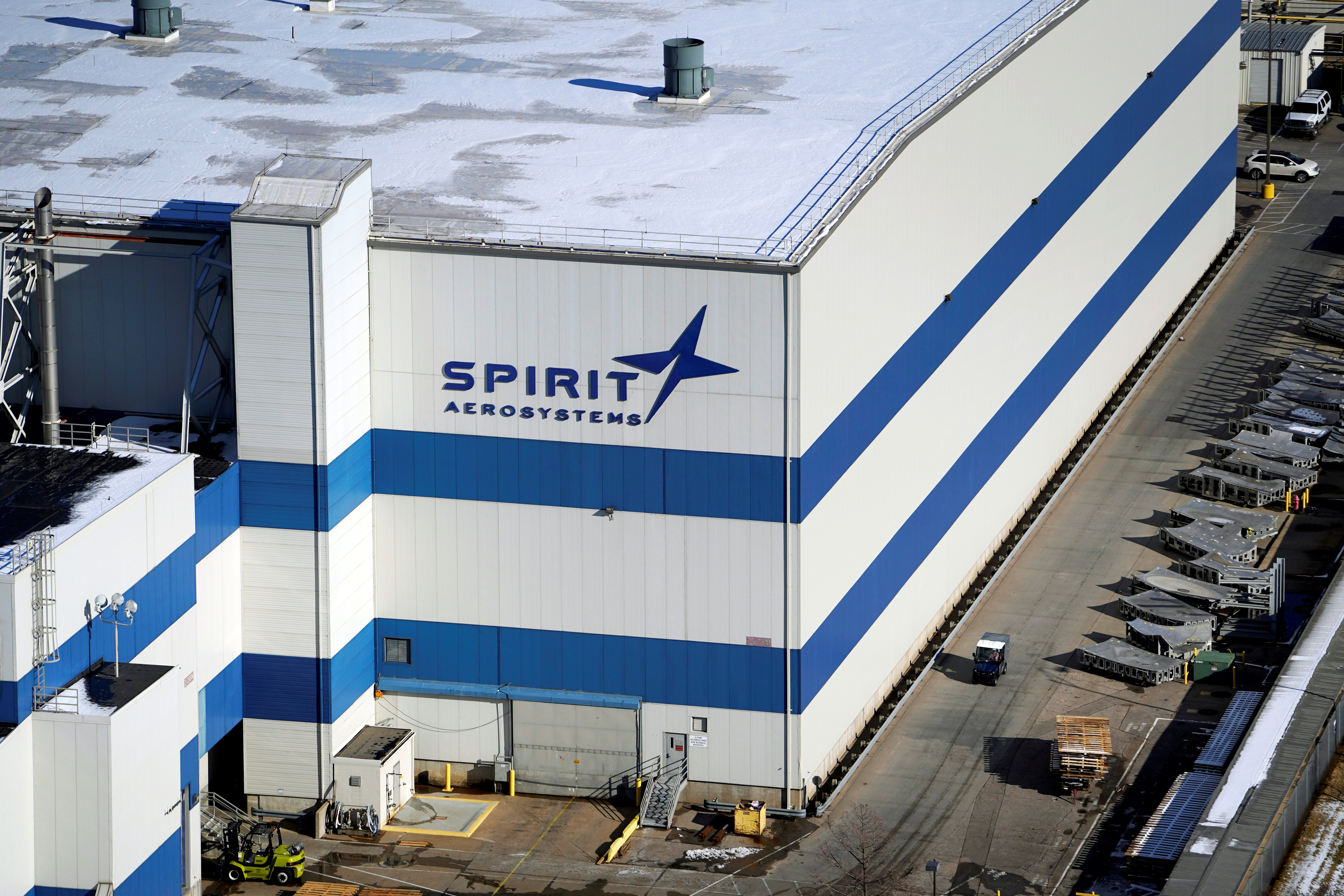 The headquarters of Spirit AeroSystems Holdings Inc, is seen in Wichita