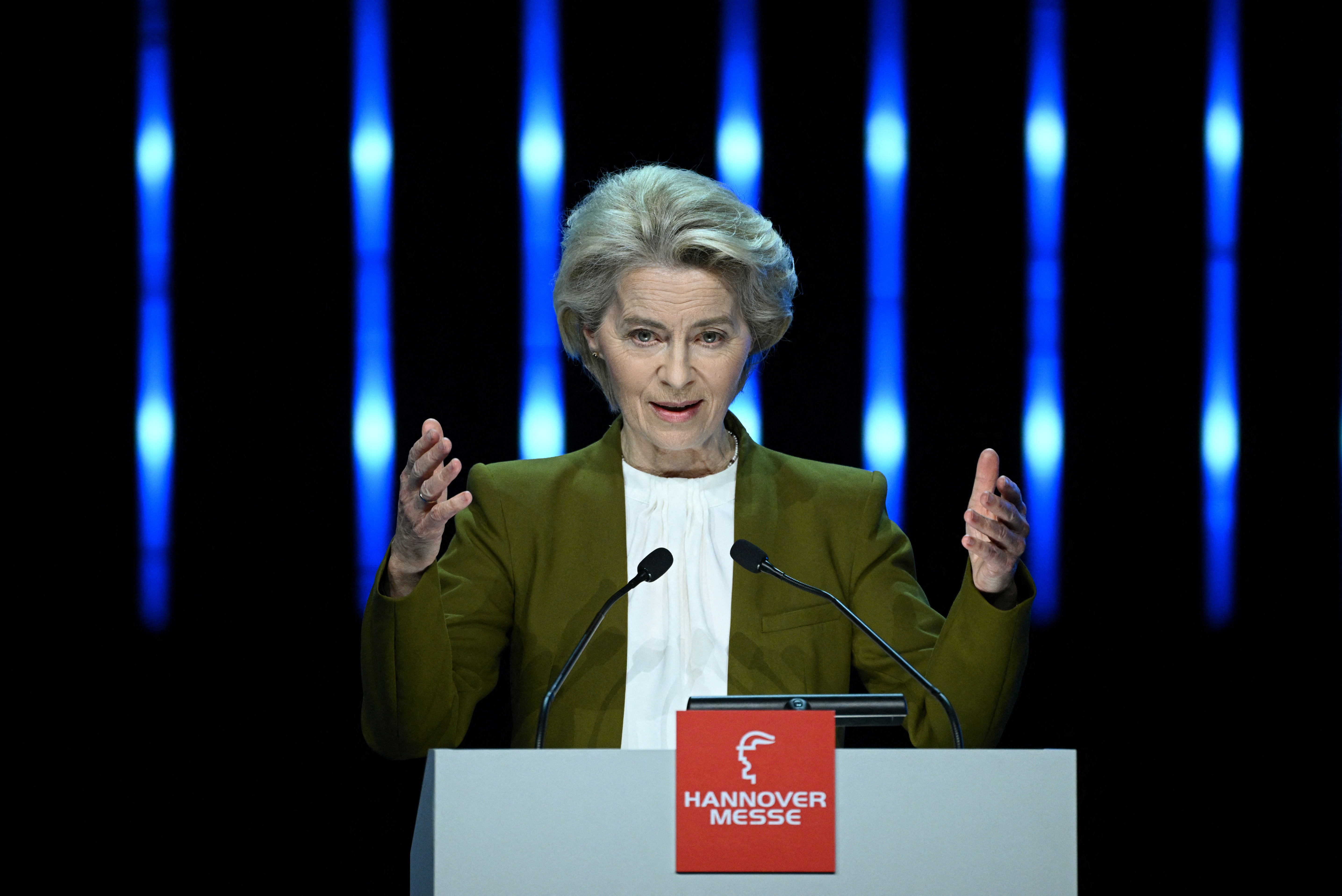Germany's Chancellor Scholz, Norway's PM Store and European Commission President von der Leyen visit Hannover Messe