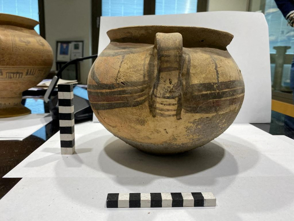 Trafficked archeological artefacts found in Italian bank's headquarters