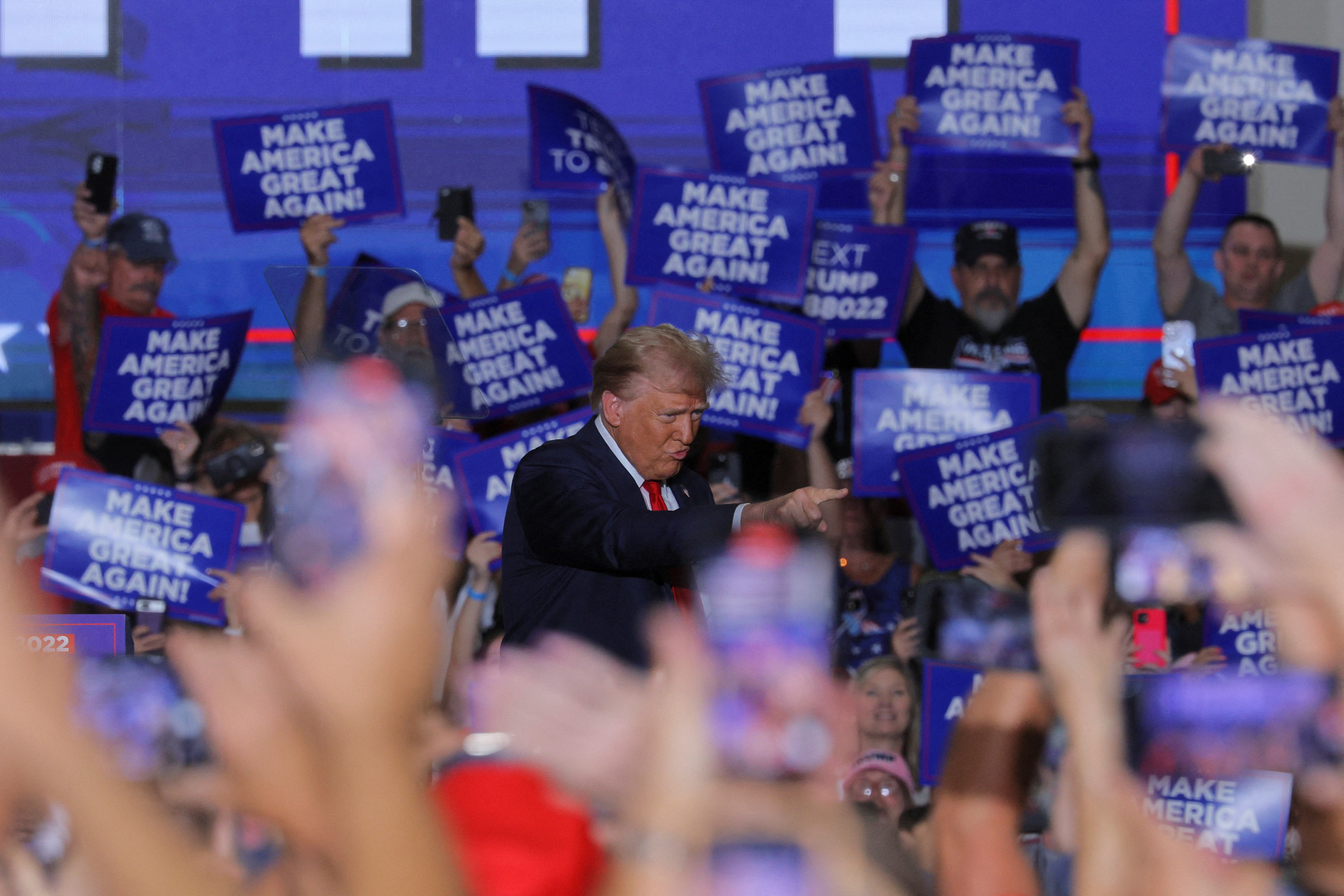 Republican presidential nominee Trump holds a campaign rally, in Erie