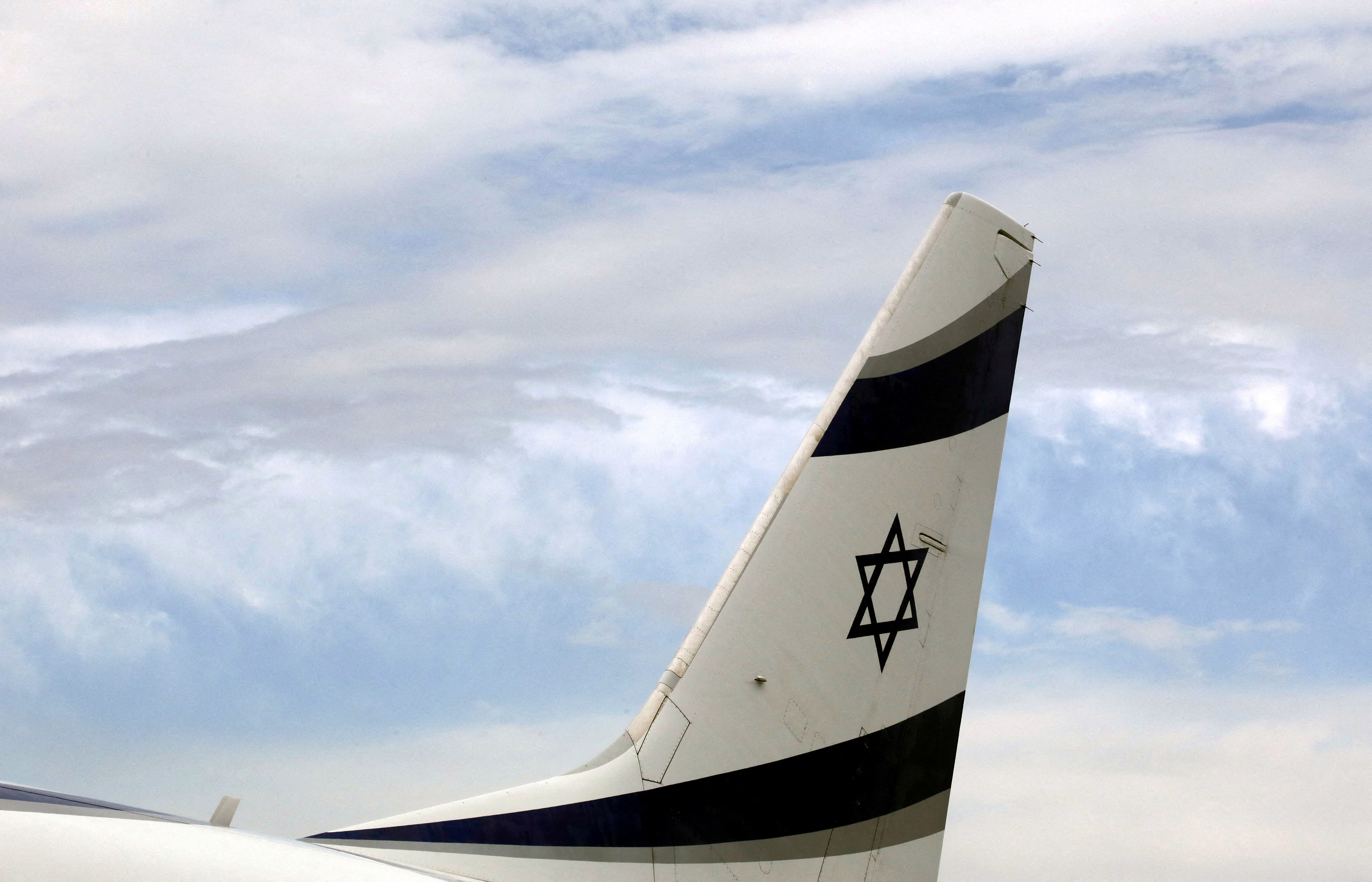 An Israel El Al airlines plane is seen after its landing following its inaugural flight between Tel Aviv and Nice at Nice international airport