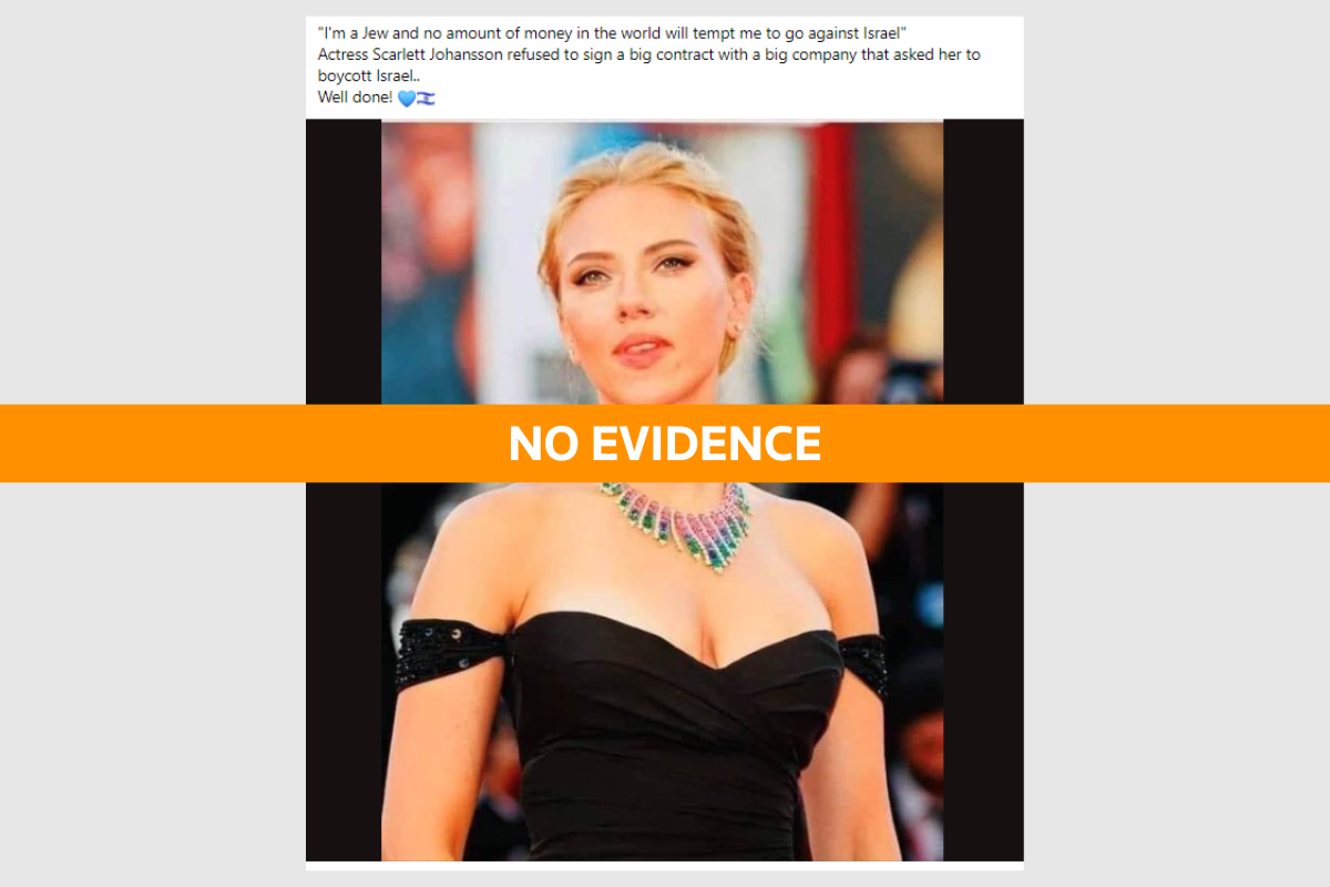 Fact Check Scarlett Johansson did not refuse deal over Israel