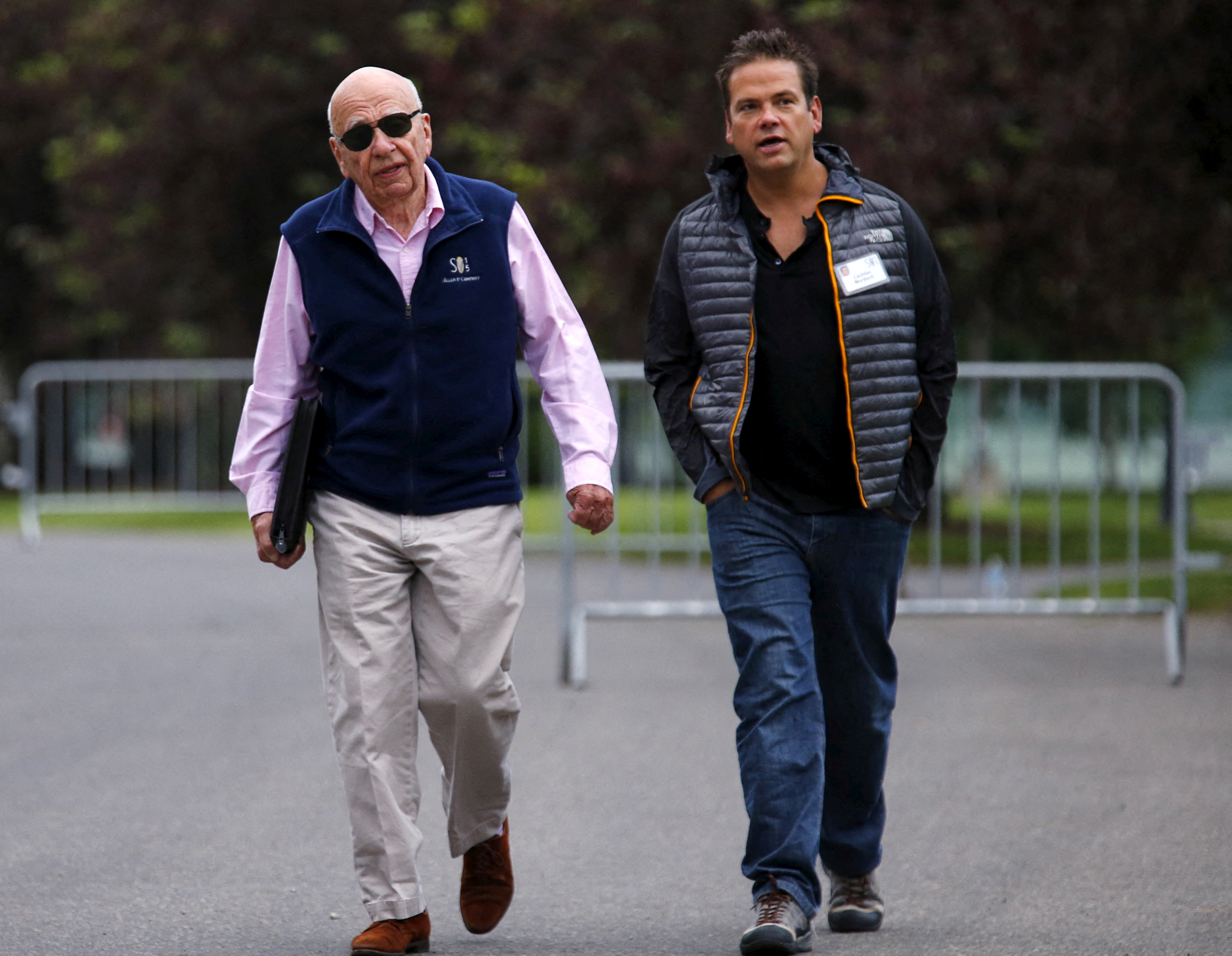 21st Century Fox Executive Co-Chairmen Rupert and Lachlan Murdoch attend the first day of the annual Allen and Co. media conference in Sun Valley