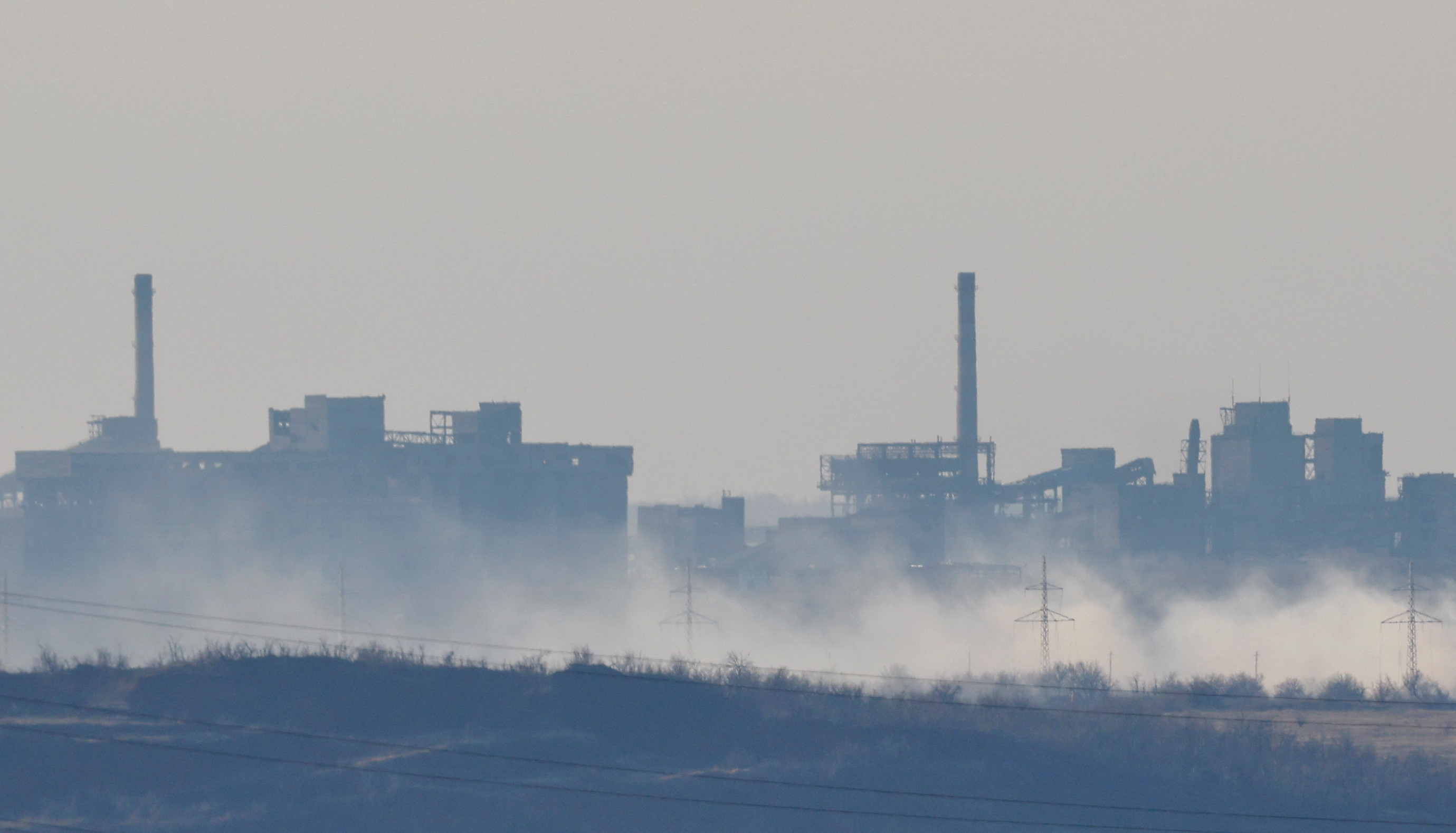 A view shows Avdiivka Coke and Chemical Plant