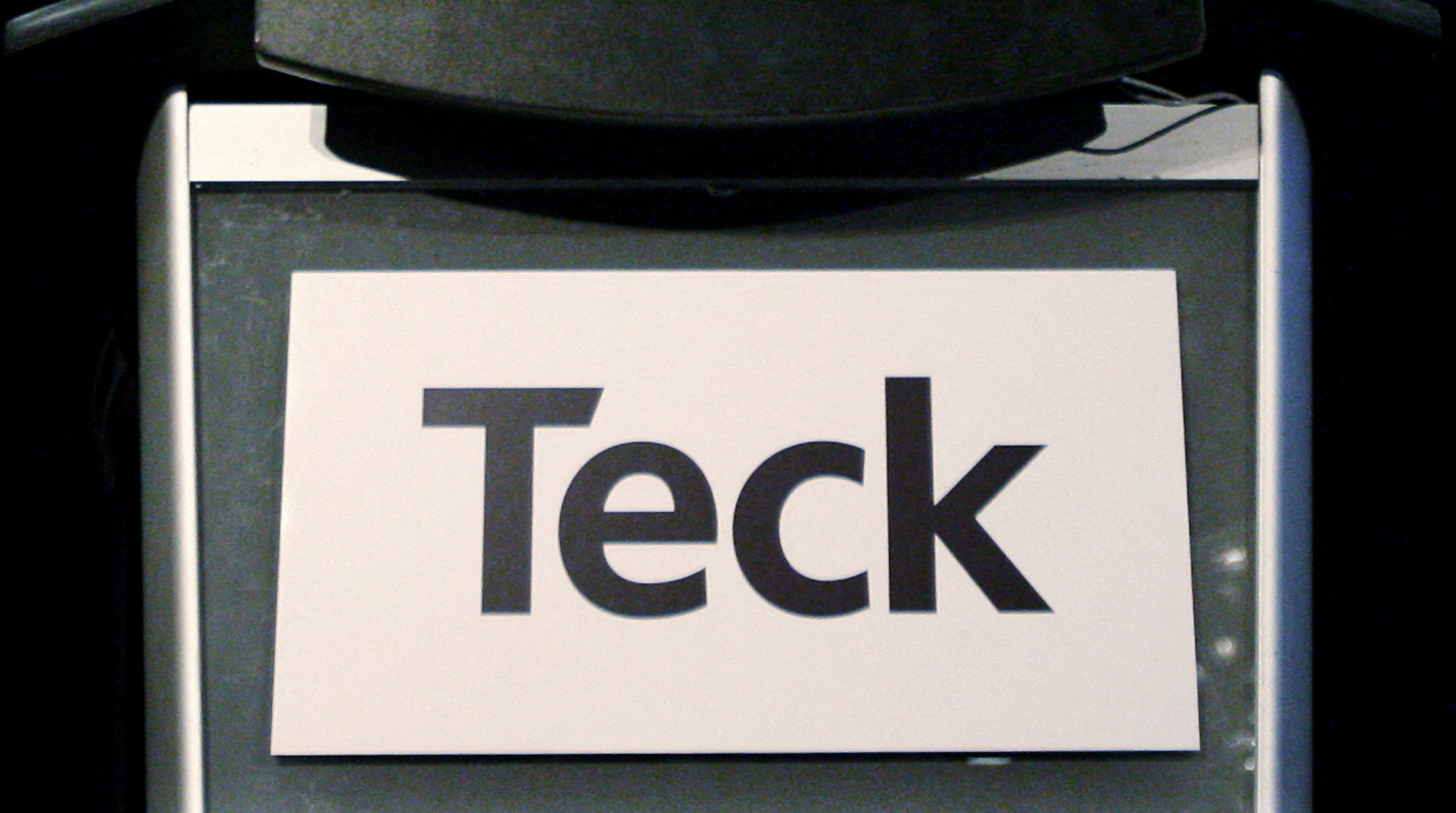 Teck Resources sign is on display during the company's annual general meeting in Vancouver