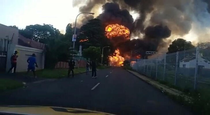 A gas tanker explosion in Boksburg