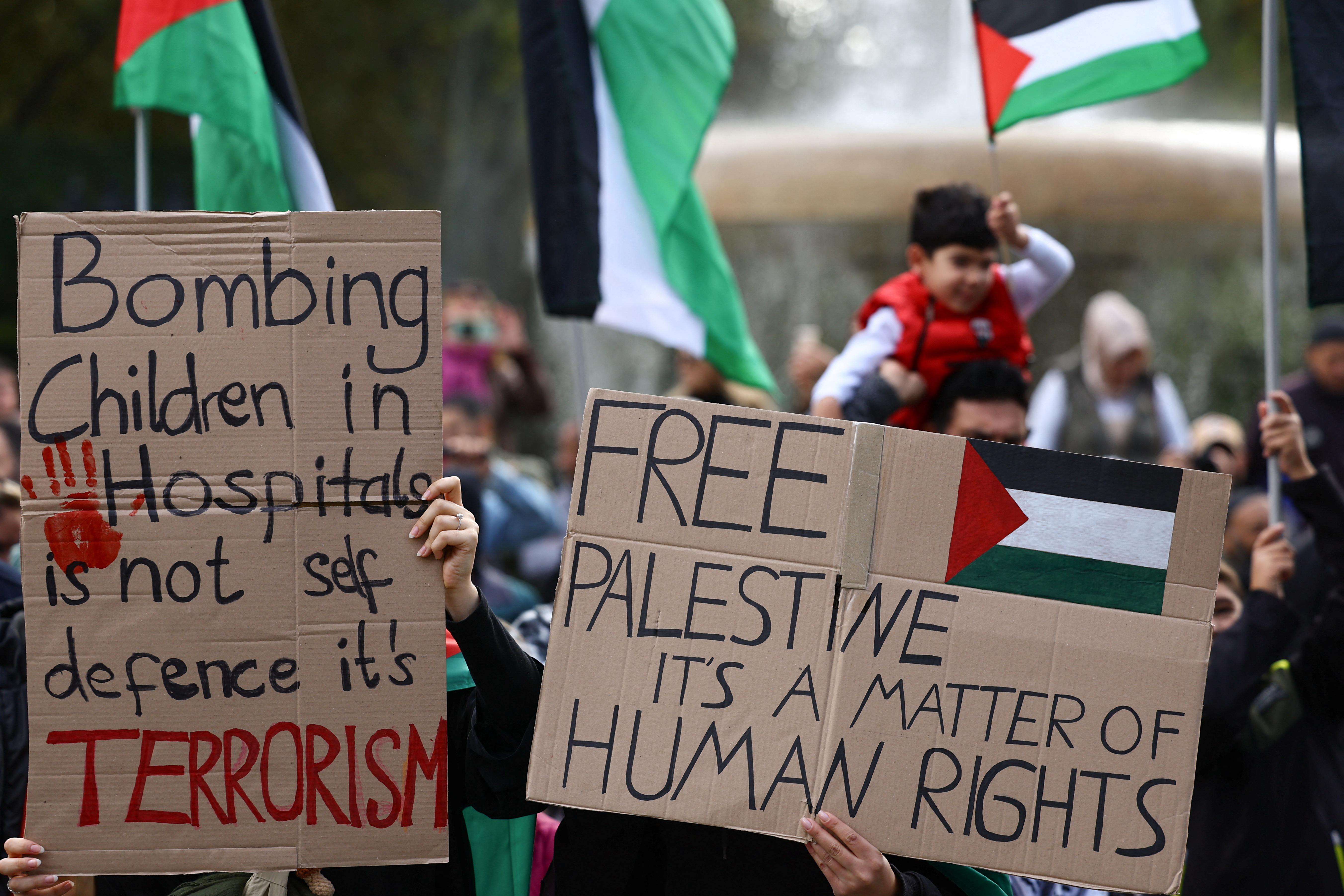 Protest in support of Palestinians in Gaza, in Frankfurt