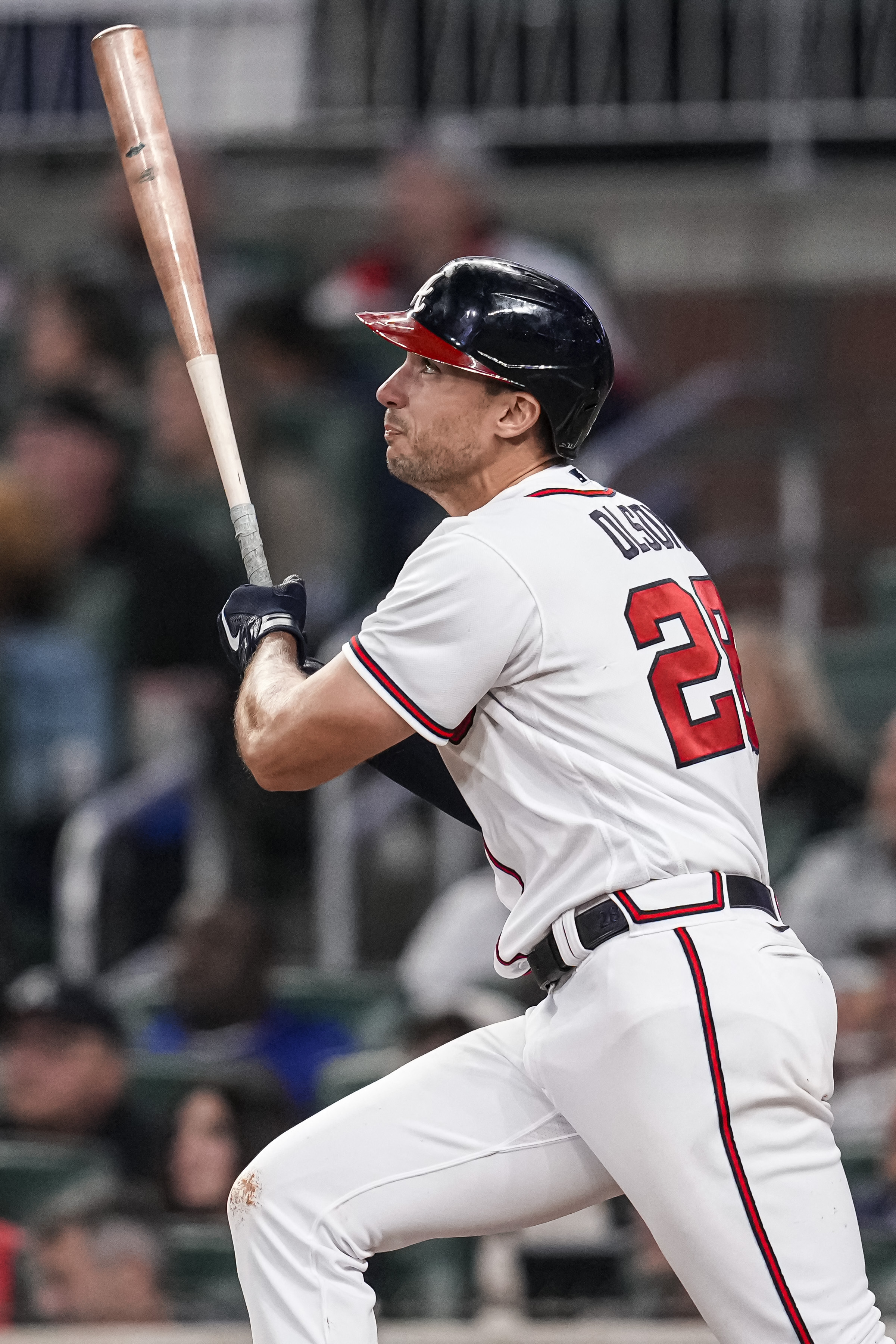 Atlanta Braves' Chadwick Tromp bats during the ninth inning of a