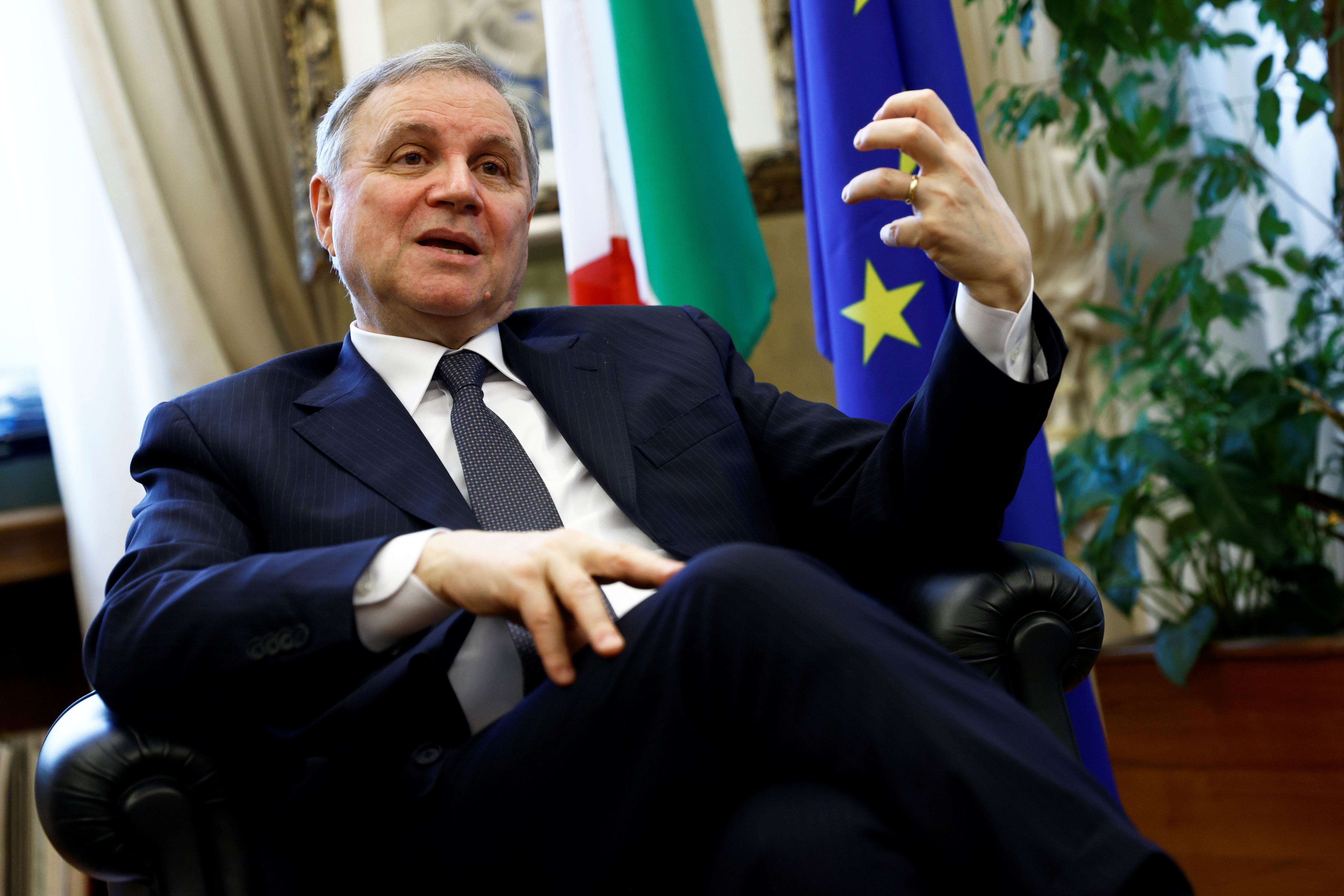 Interview with ECB's policymaker Visco in Rome
