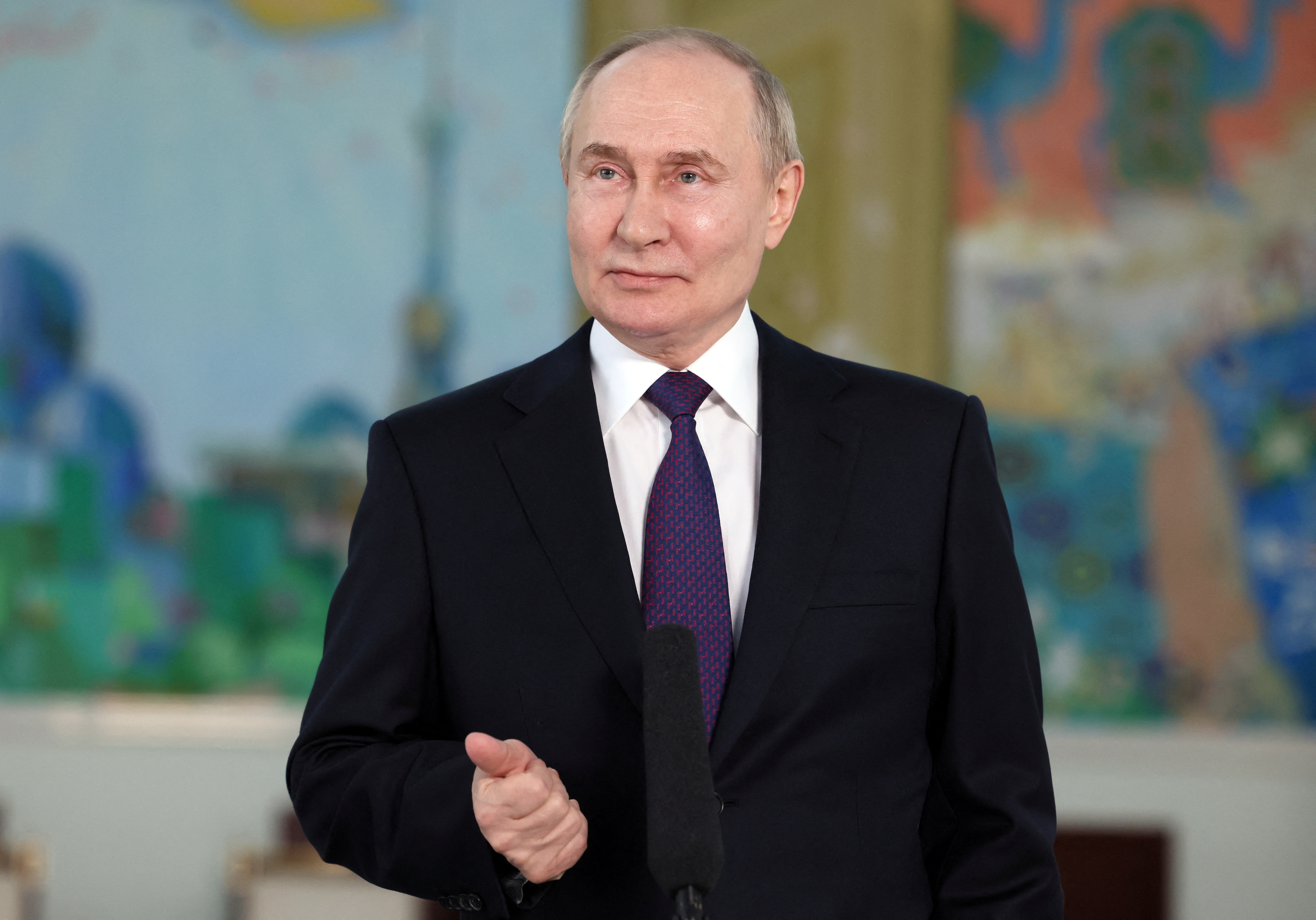 Russian President Putin attends press conference in Tashkent