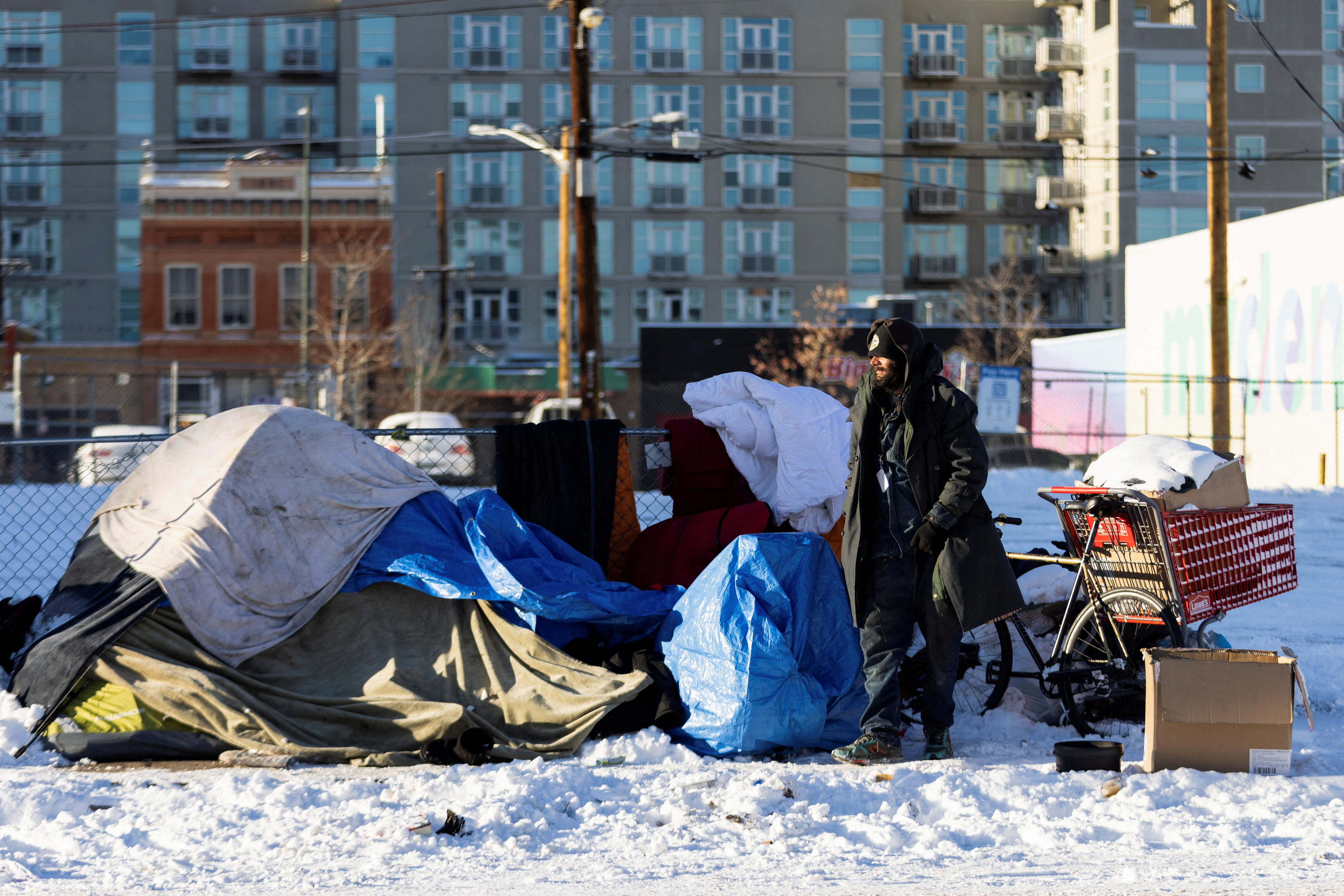 Extreme cold weather stretches U.S. homeless shelters' capacity