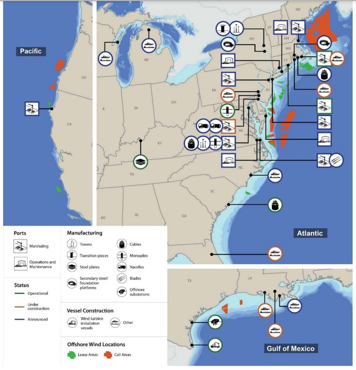 US offshore wind supply chain activity (2023)