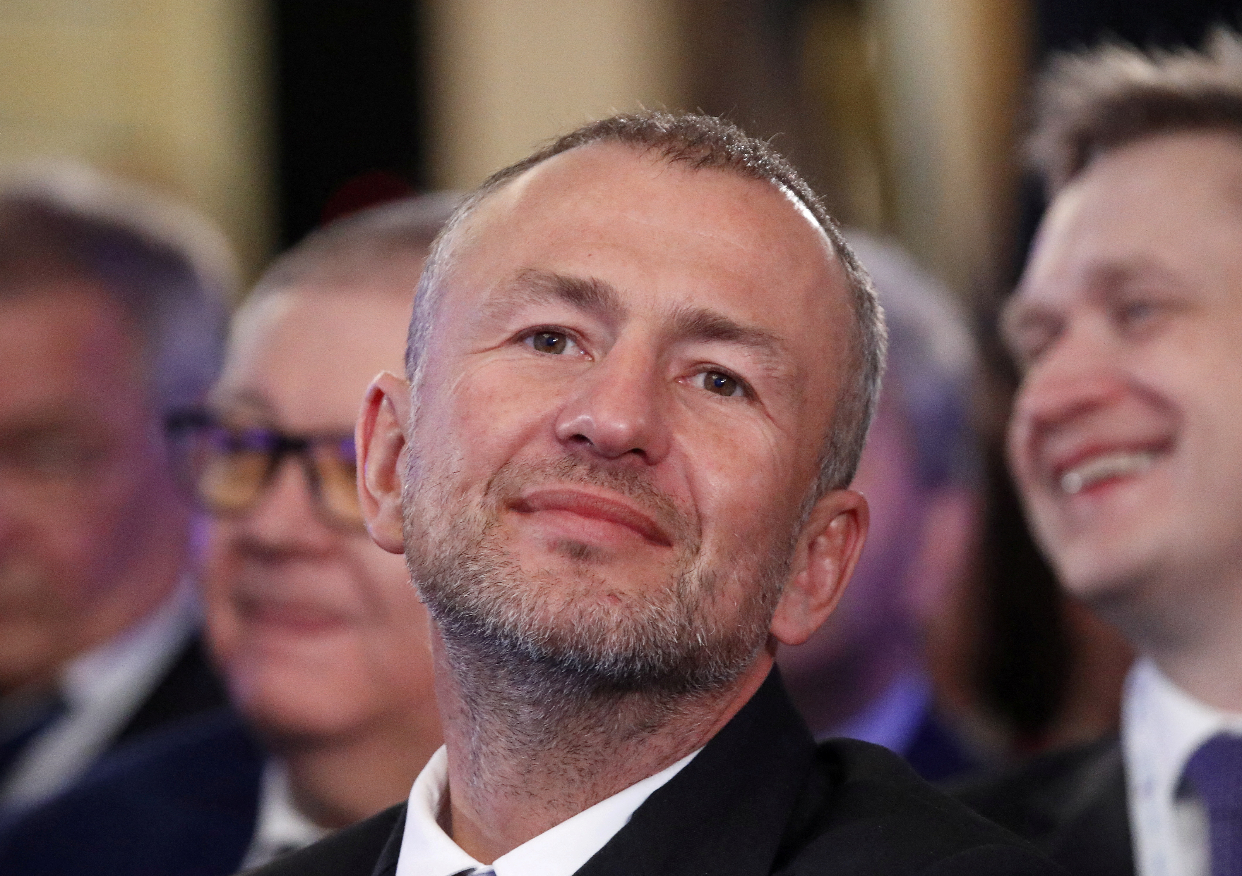 Russian billionaire Melnichenko attends a session during the Week of Russian Business in Moscow