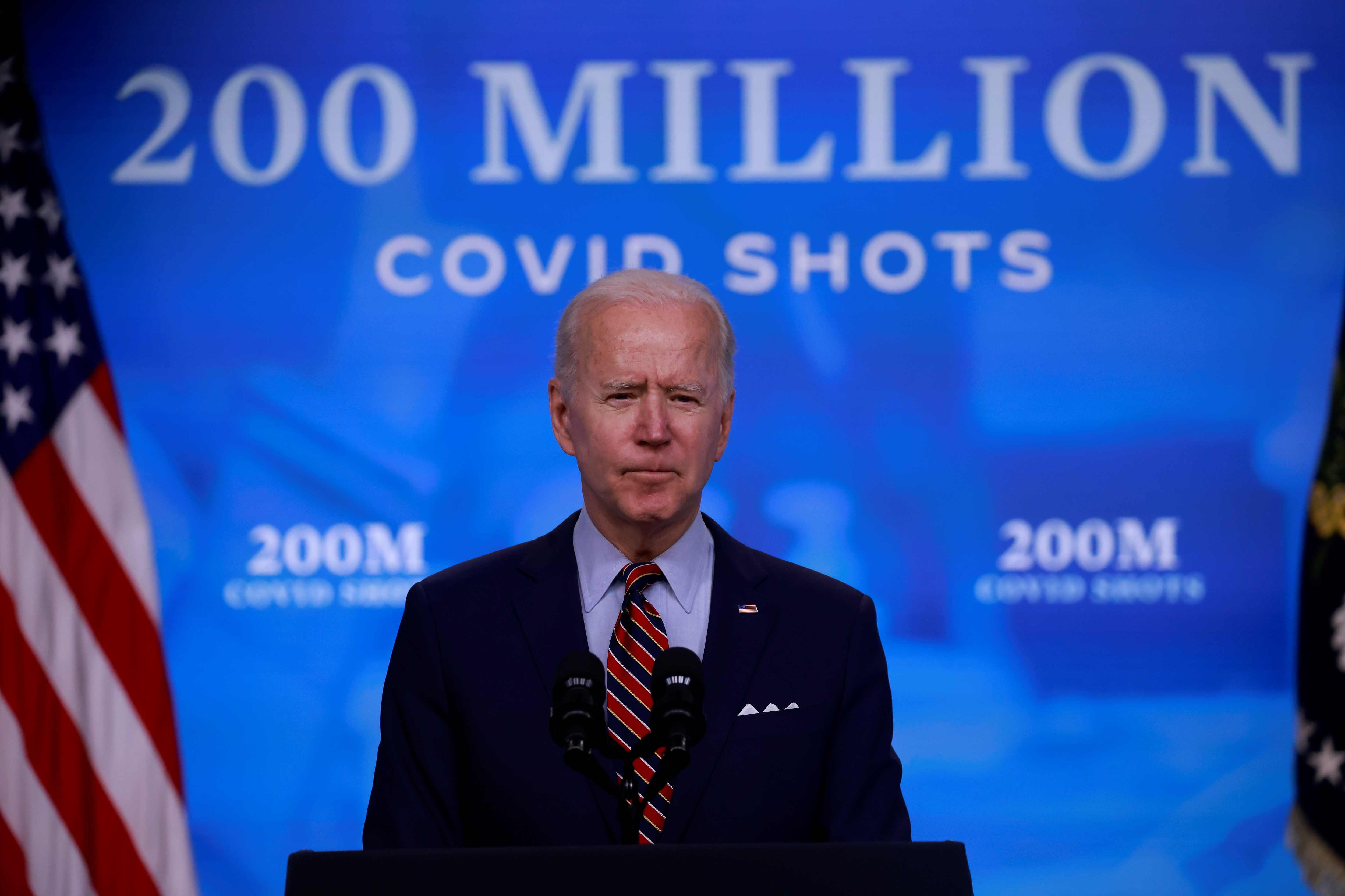 U.S. President Biden speaks about his administration's coronavirus response at the White House in Washington