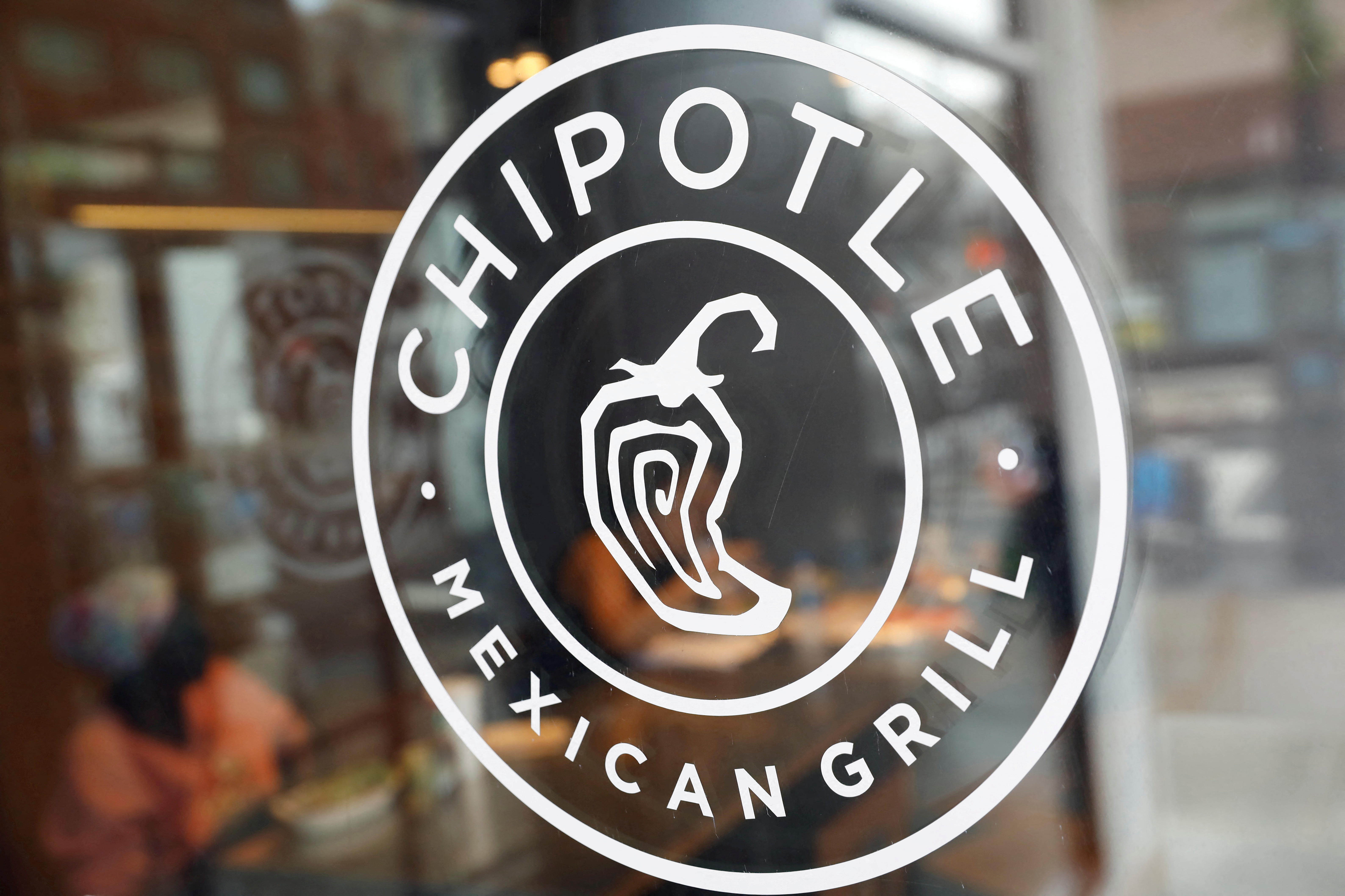 The logo of Chipotle Mexican Grill is seen at the Chipotle Next Kitchen in Manhattan