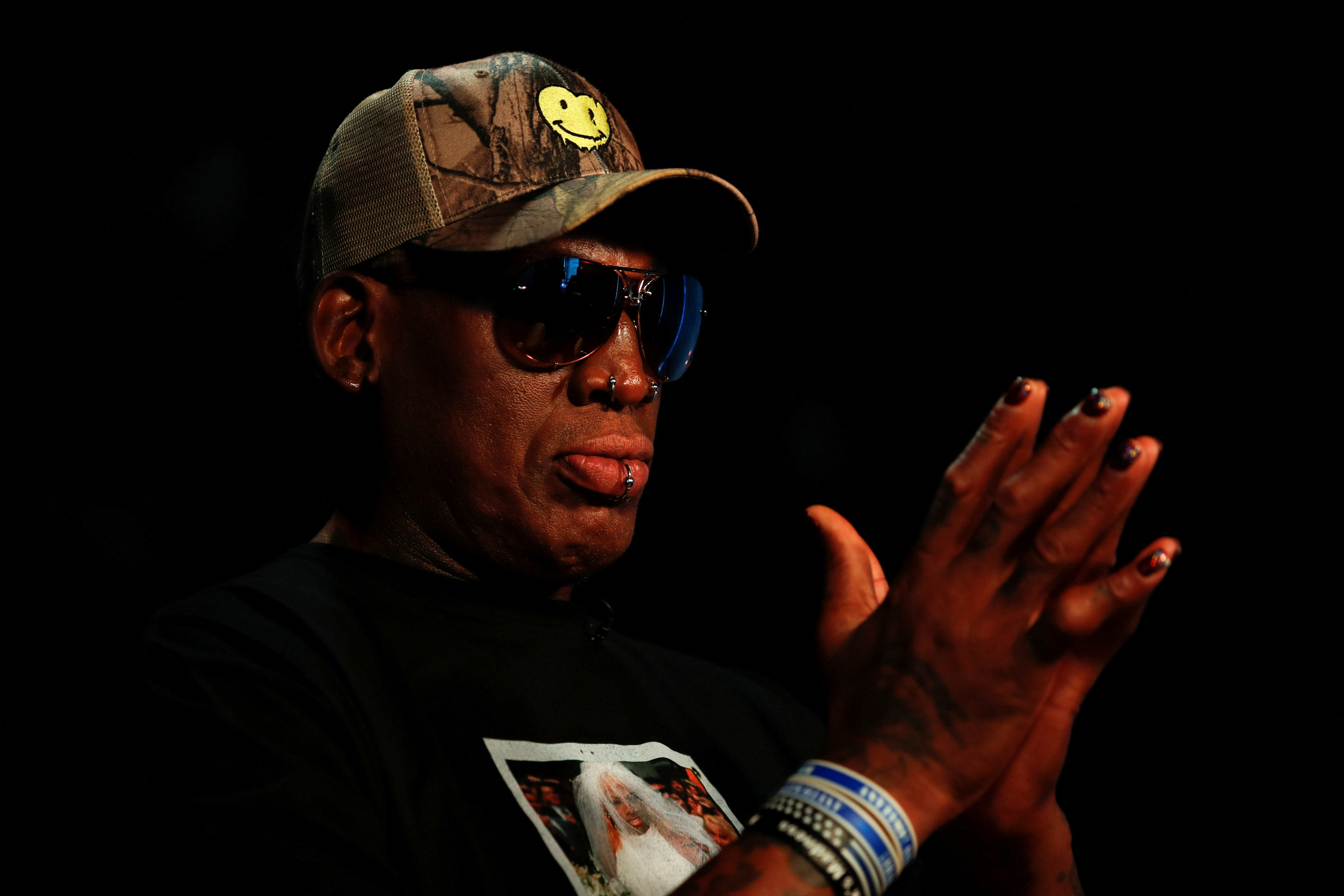 Former NBA player Dennis Rodman poses for a portrait in Los Angeles
