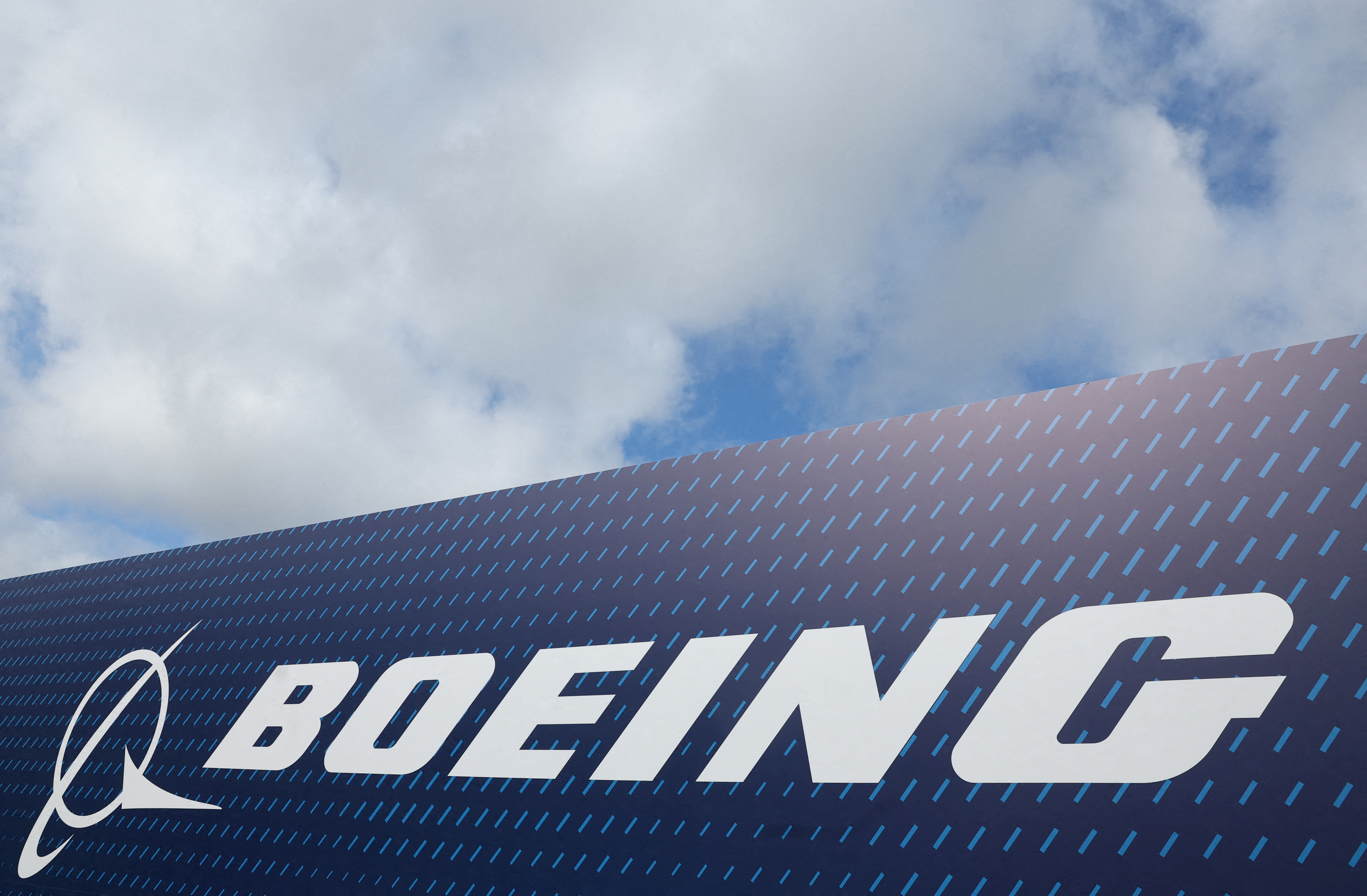 Boeing branding at Farnborough International Airshow, in Farnborough