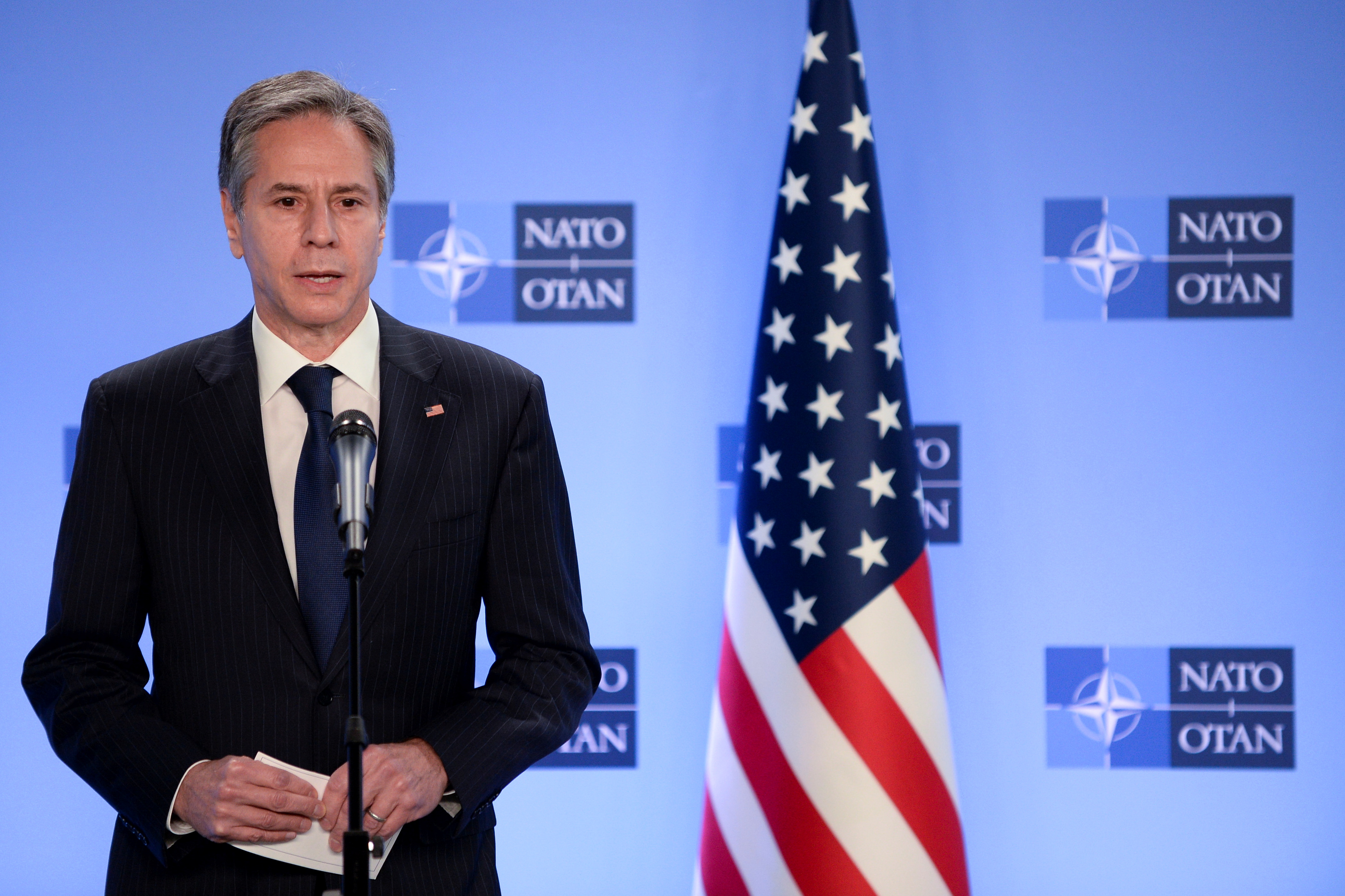 U.S. Secretary of State Blinken meets NATO Secretary General Stoltenberg in Brussels