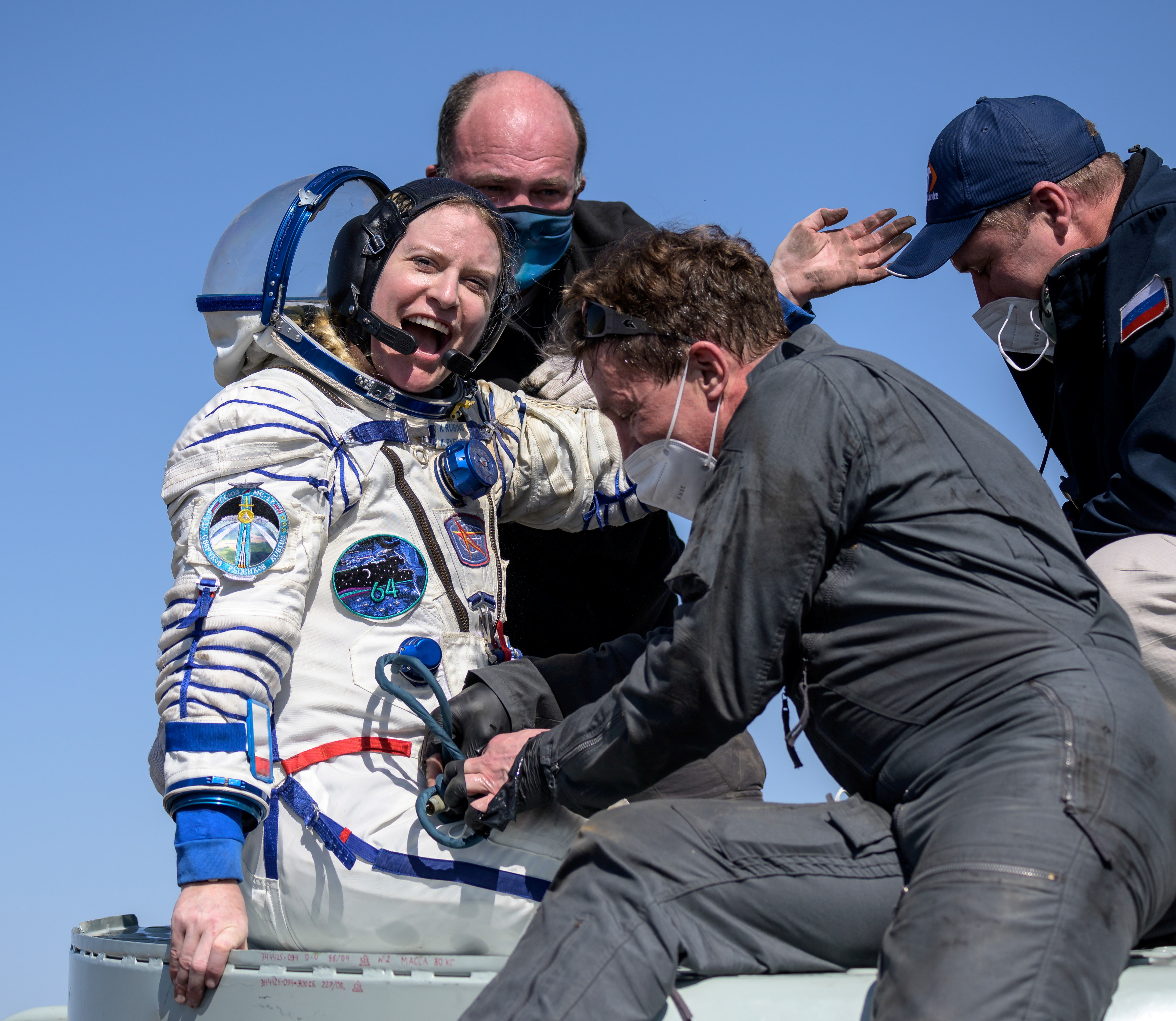 Three astronauts return to Earth after a year in space. NASA's