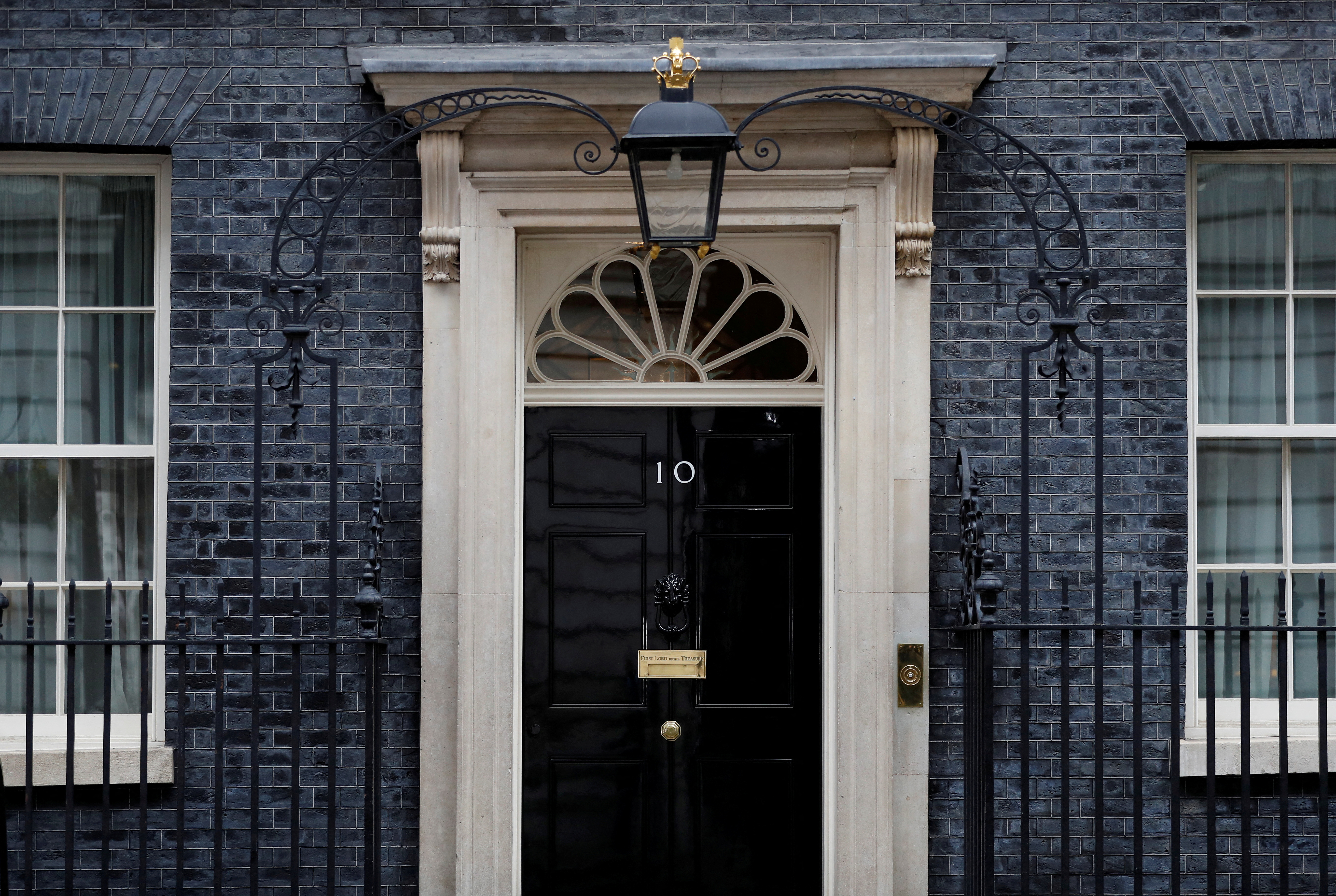 The door of 10 Downing Street in London
