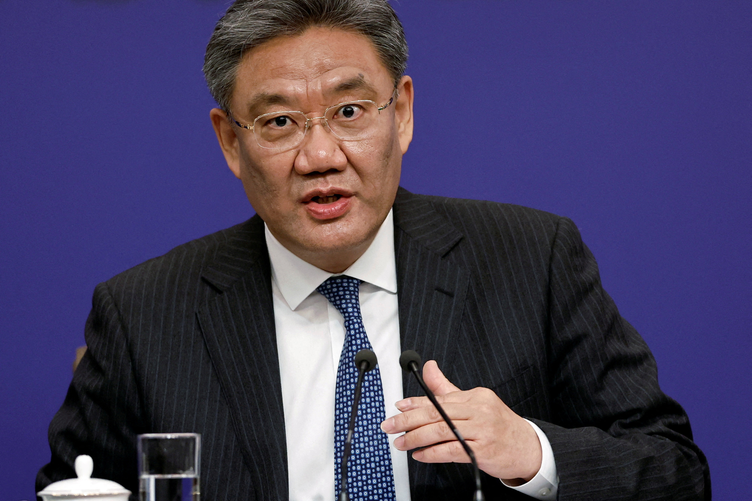 Chinese Commerce Minister Wang Wentao in Beijing