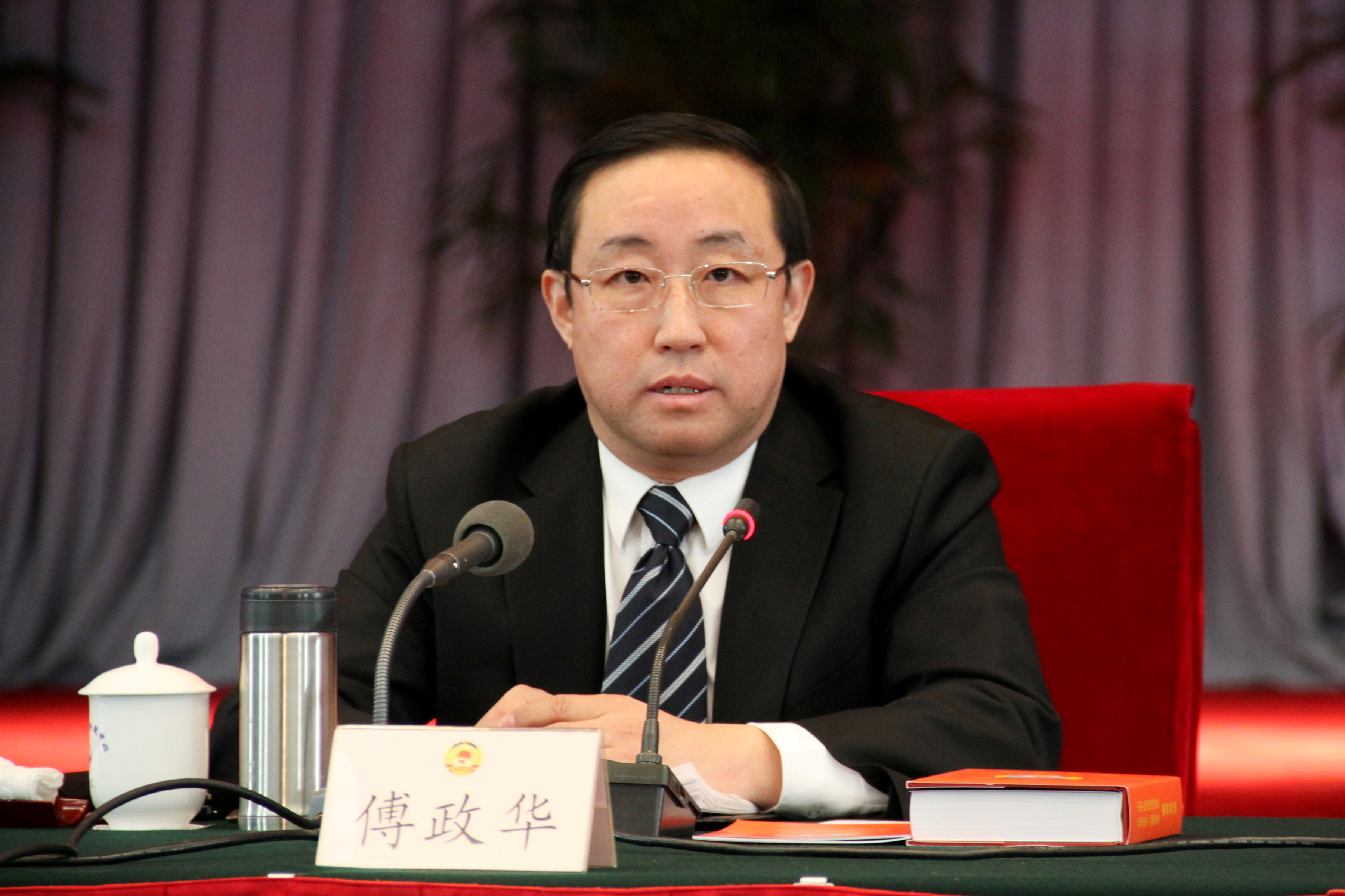 Fu Zhenghua is pictured during a meeting in Beijing in 2011 when he was head of Beijing Municipal Public Security Bureau